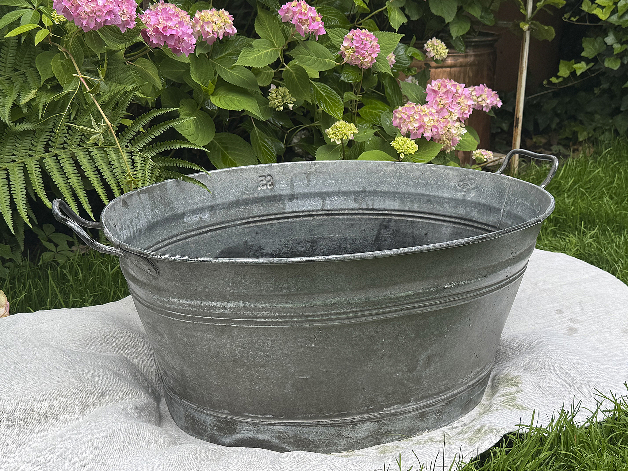 Alte Zinkwanne mit authentischer Patina – 65Liter***