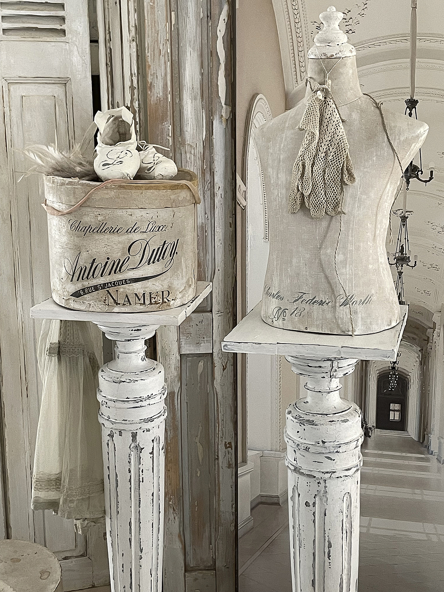 Antike große Holzsäule Shabby-Chic*** Antike große Holzsäule Shabby-Chic***