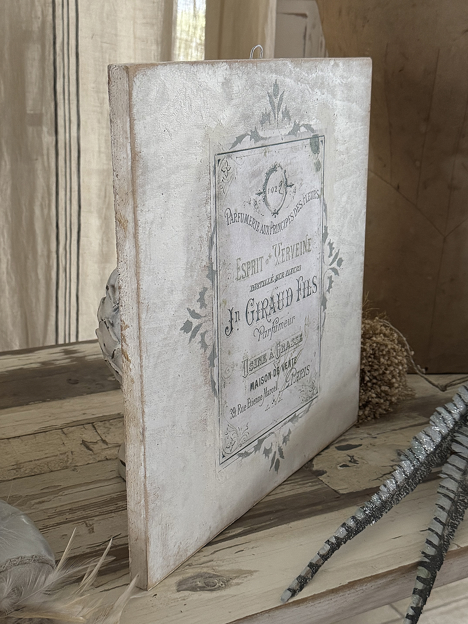 Vintage Holz Bild Parfumeur Shabby-pur***