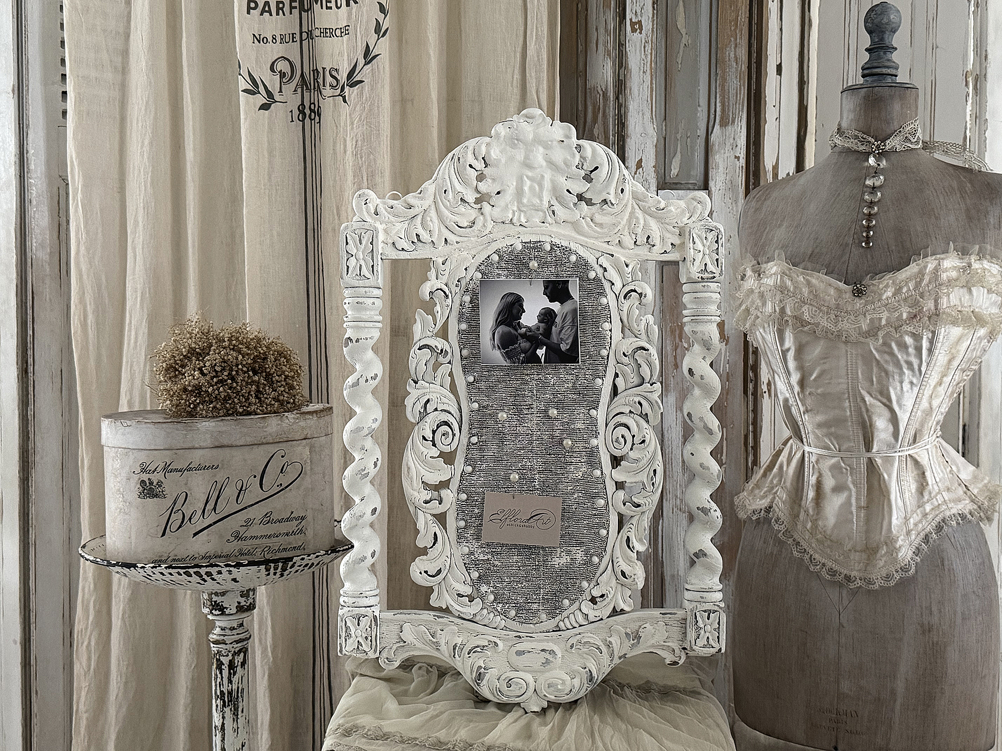Individuelles Memoboard/ Stuhllehne antik***