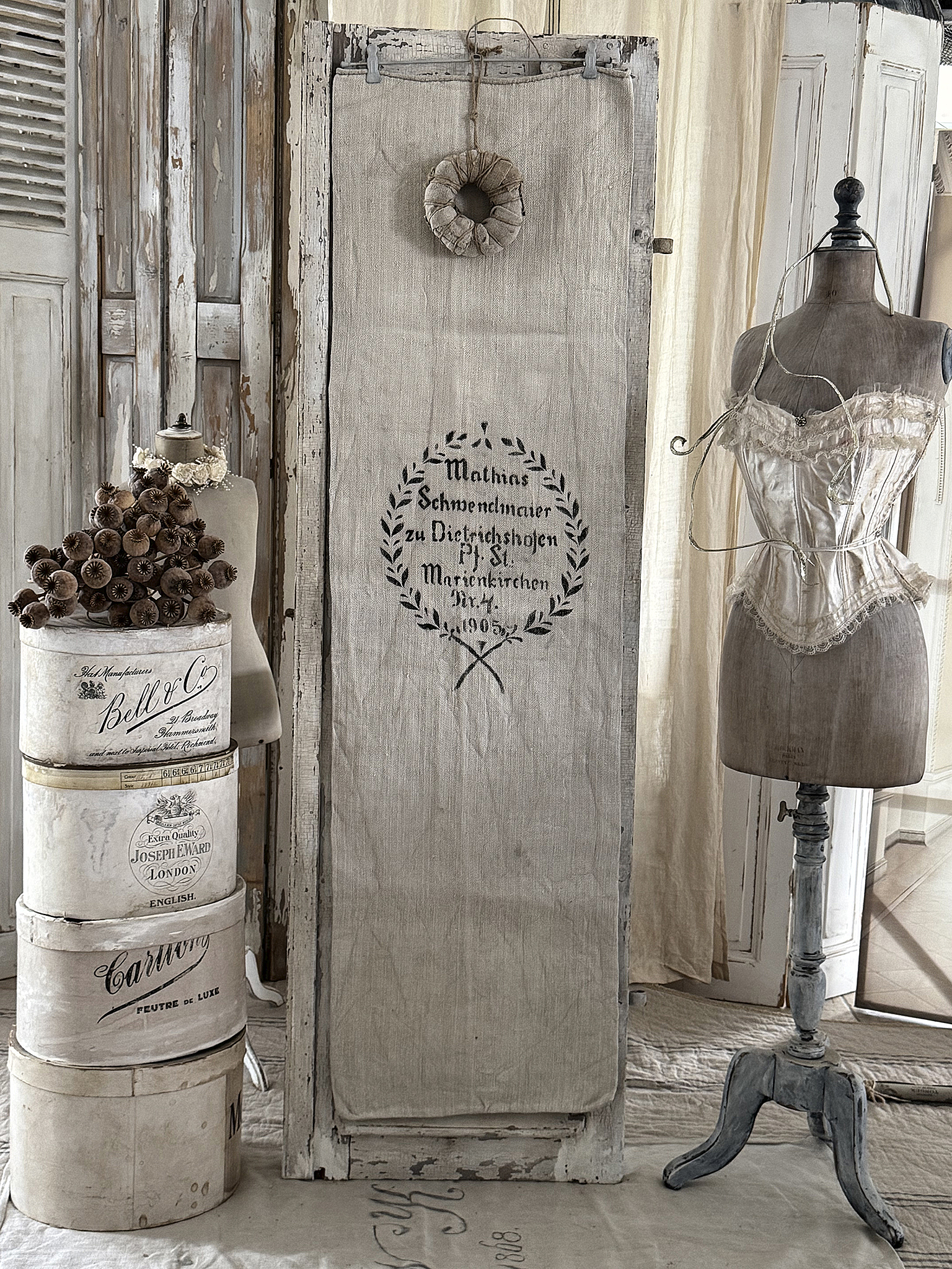 Historischer langer Leinensack/ Mehlsack 1905** Historischer langer Leinensack/ Mehlsack 1905**