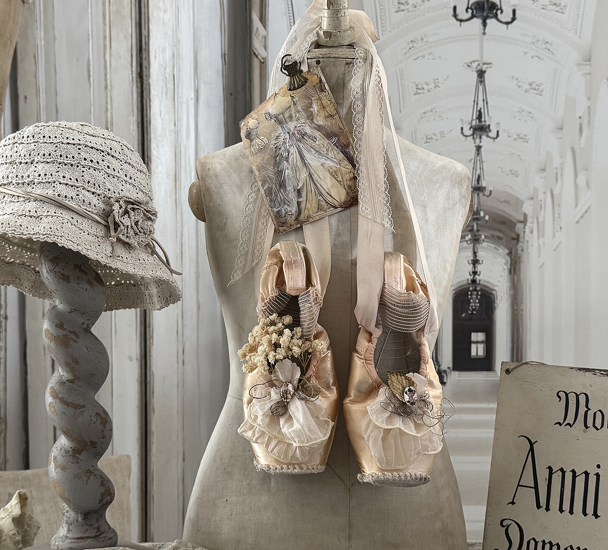 Romantisches Vintage-Gehänge aus alten Ballettschuhen 2***