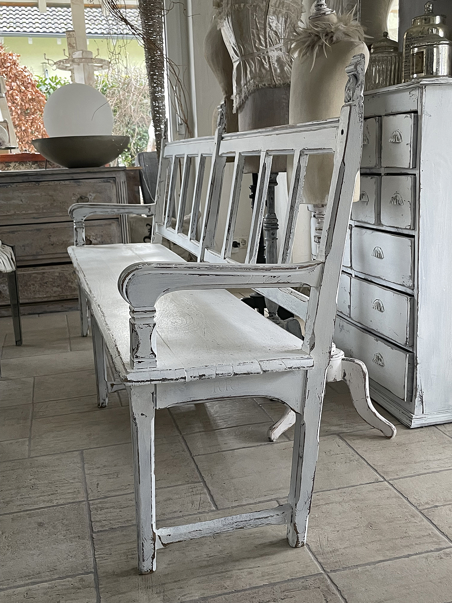 Wunderschöne antike lange Shabby-Bank*** Wunderschöne antike lange Shabby-Bank***