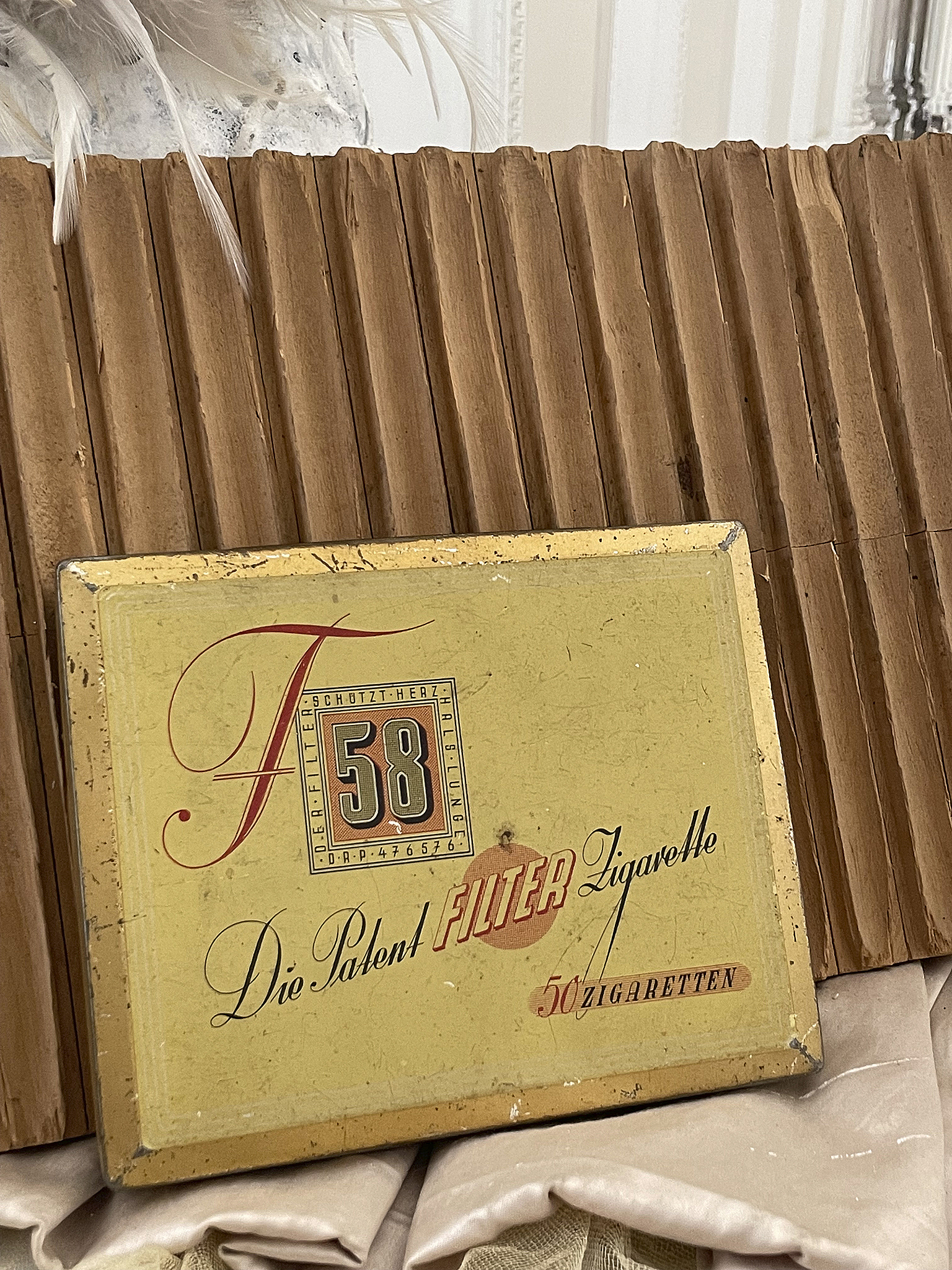 Alte Zigarettenschachtel F58 für Patent Filter Zigarette, 50 Stück