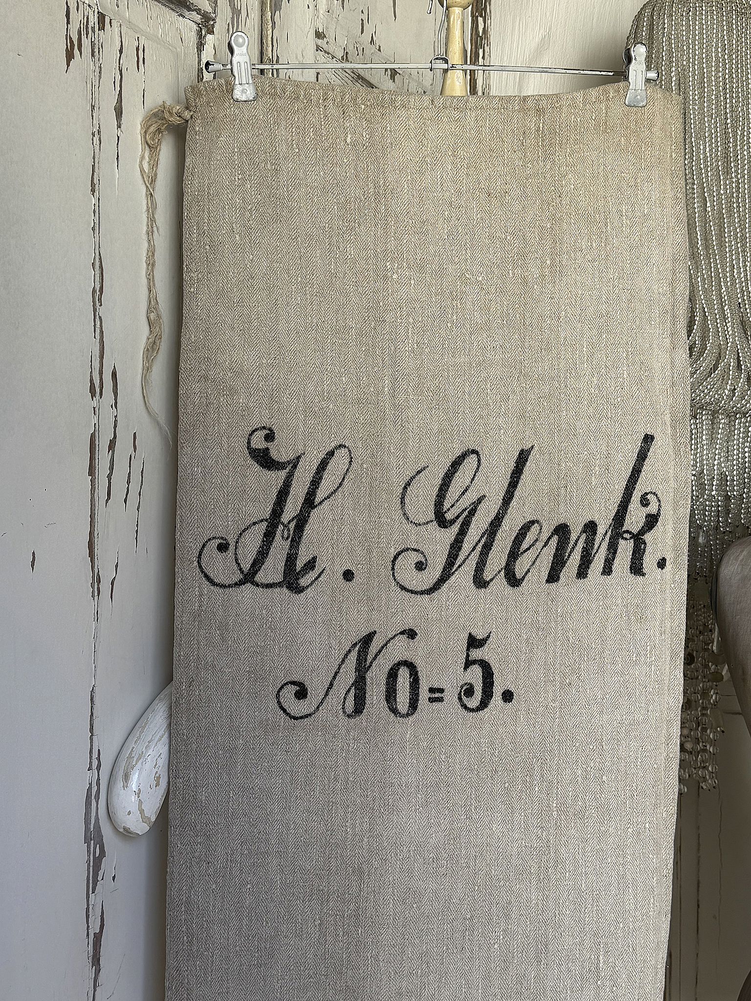 Alter Leinensack/ Mehlsack Schreibschrift No.5***