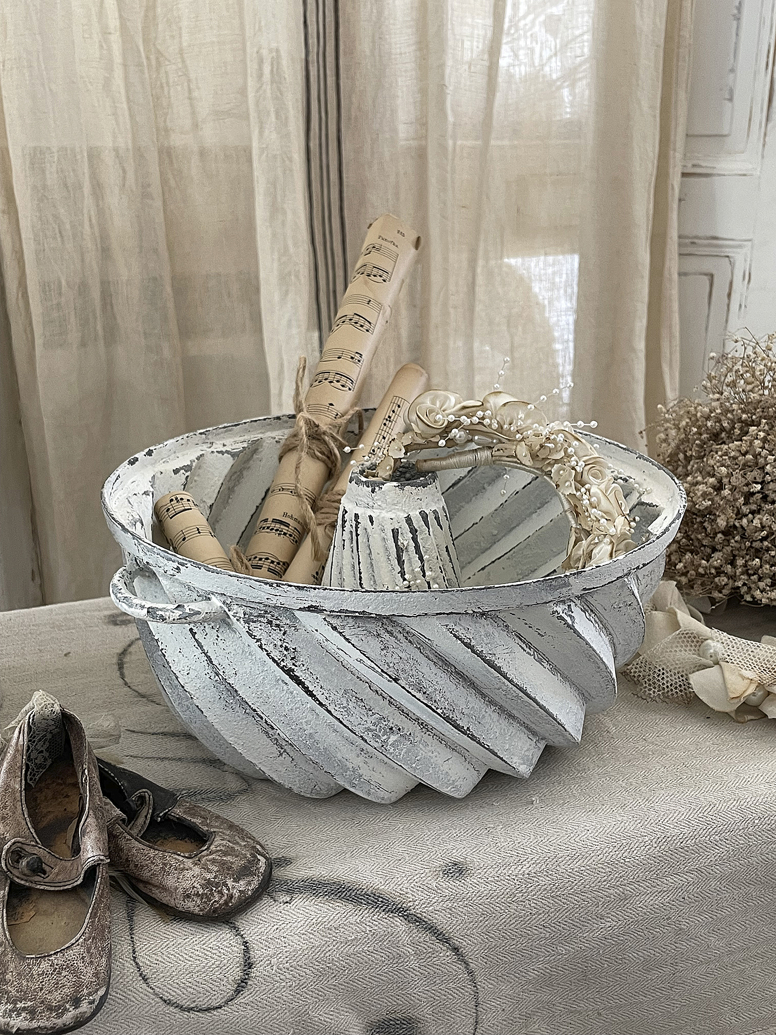 Alte Gusseisen-Gugelhupf-Form "Shabby-chic*** Alte Gusseisen-Gugelhupf-Form "Shabby-chic***