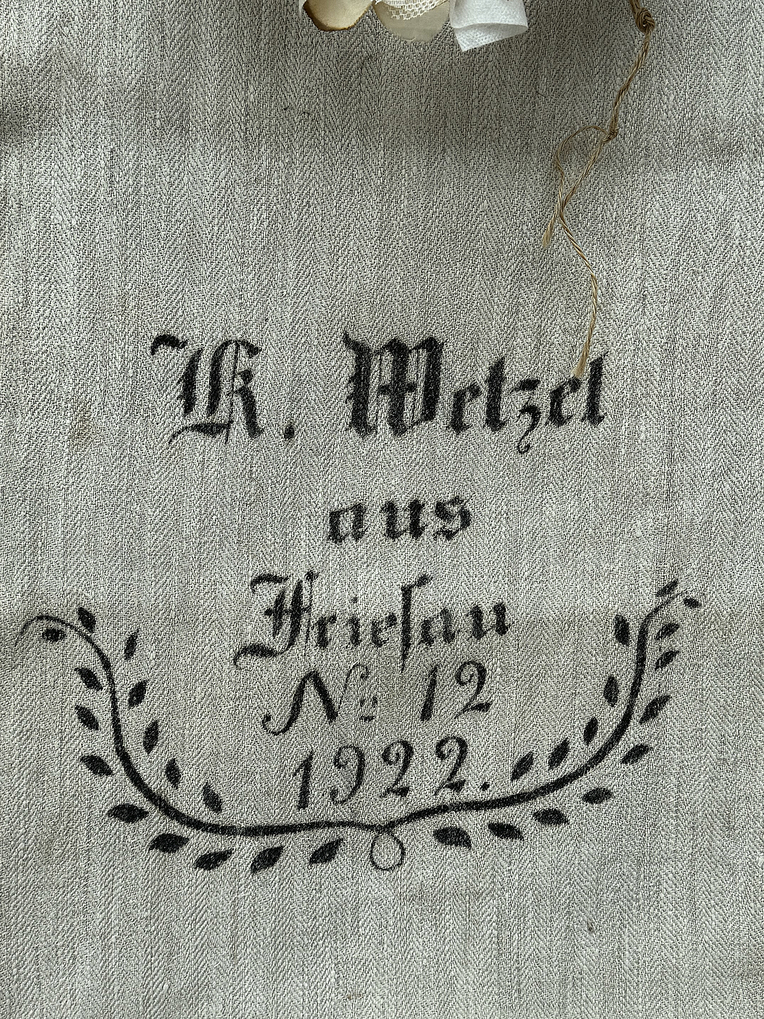 Antiker heller Leinensack/ Mehlsack 1922 No.12***