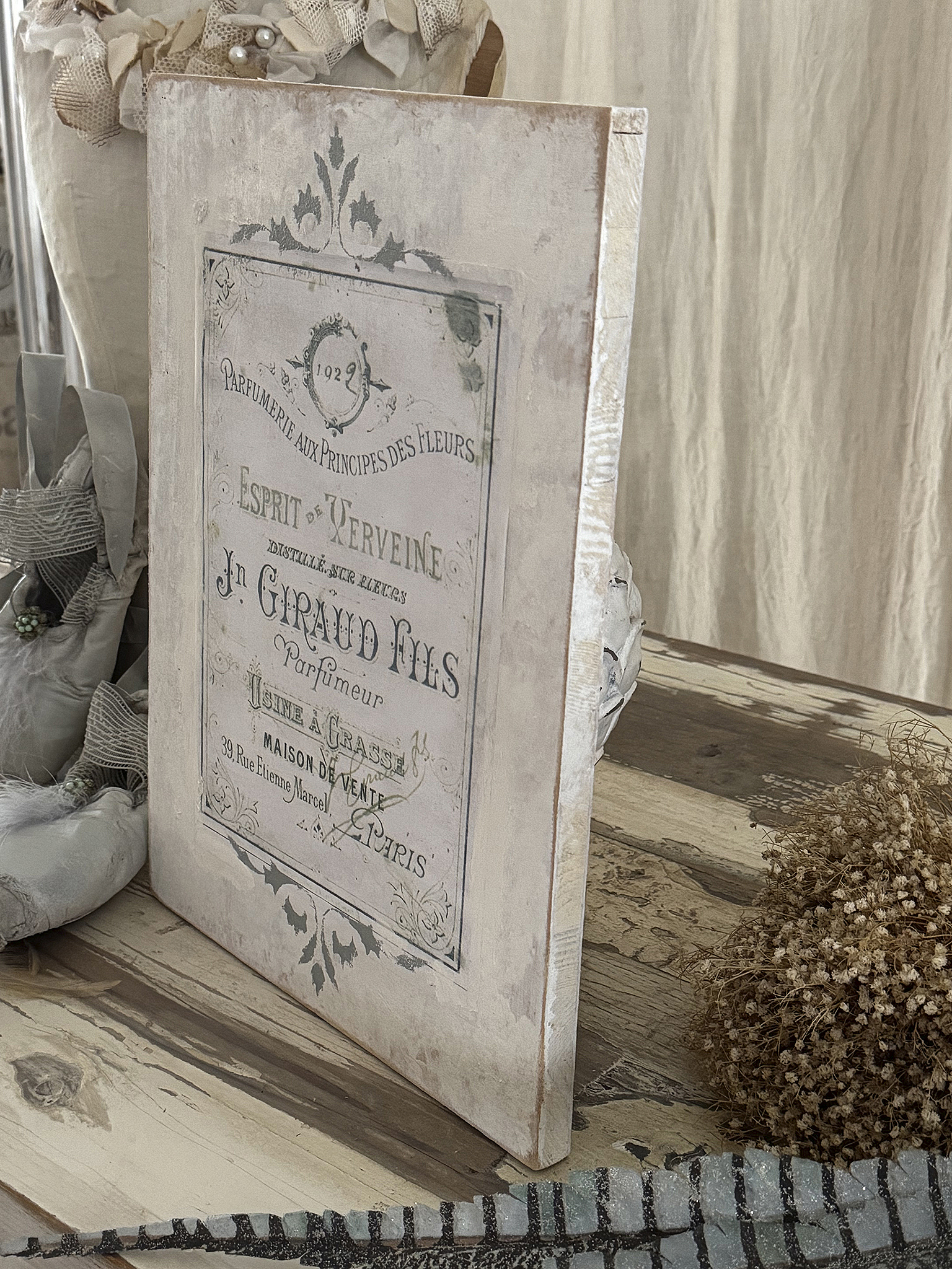  Romantisches Holz Bild Parfumeur Shabby-pur***