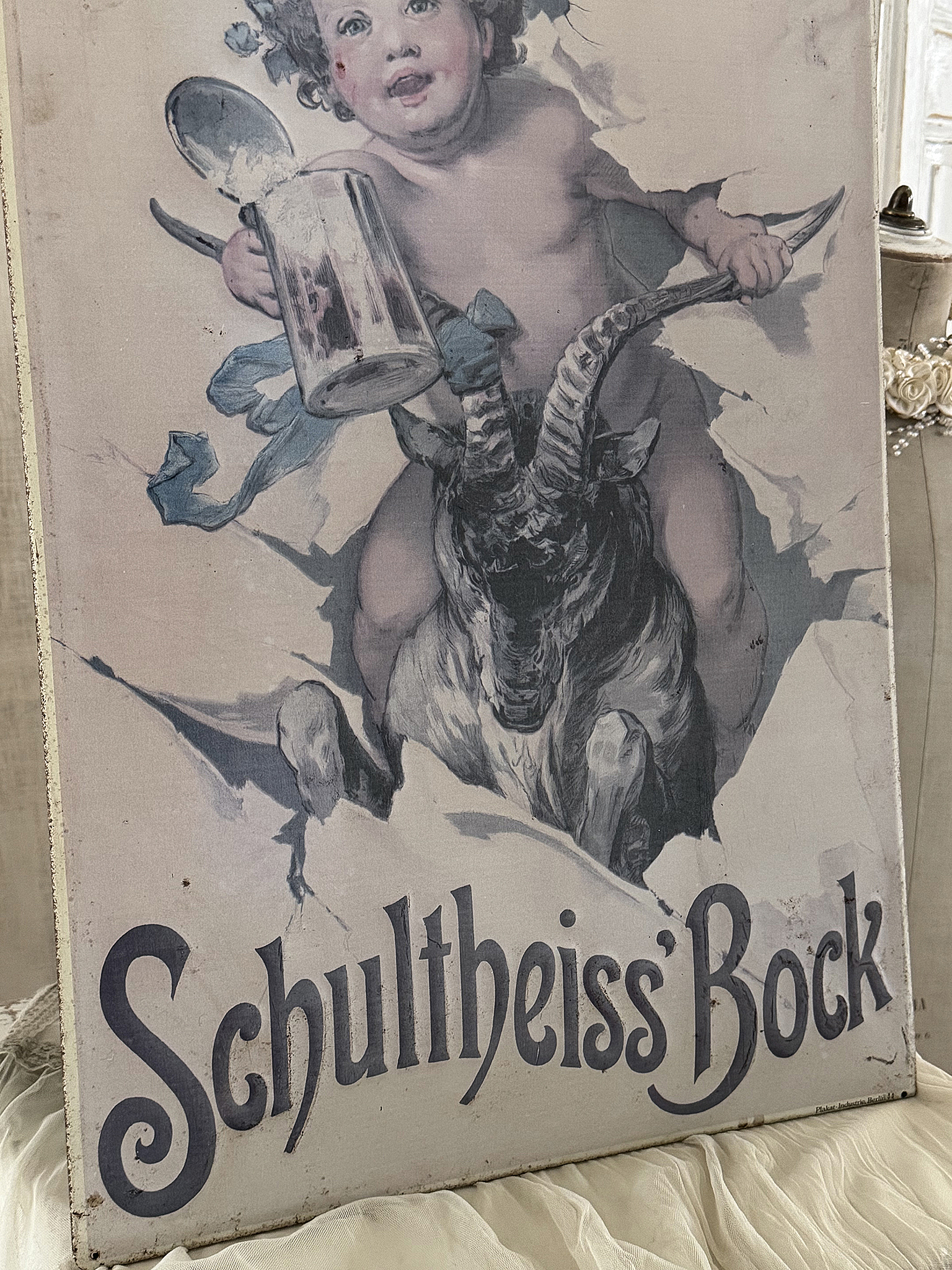 Blechschild 70er Jahre - Brauerei Schultheiss Bock***