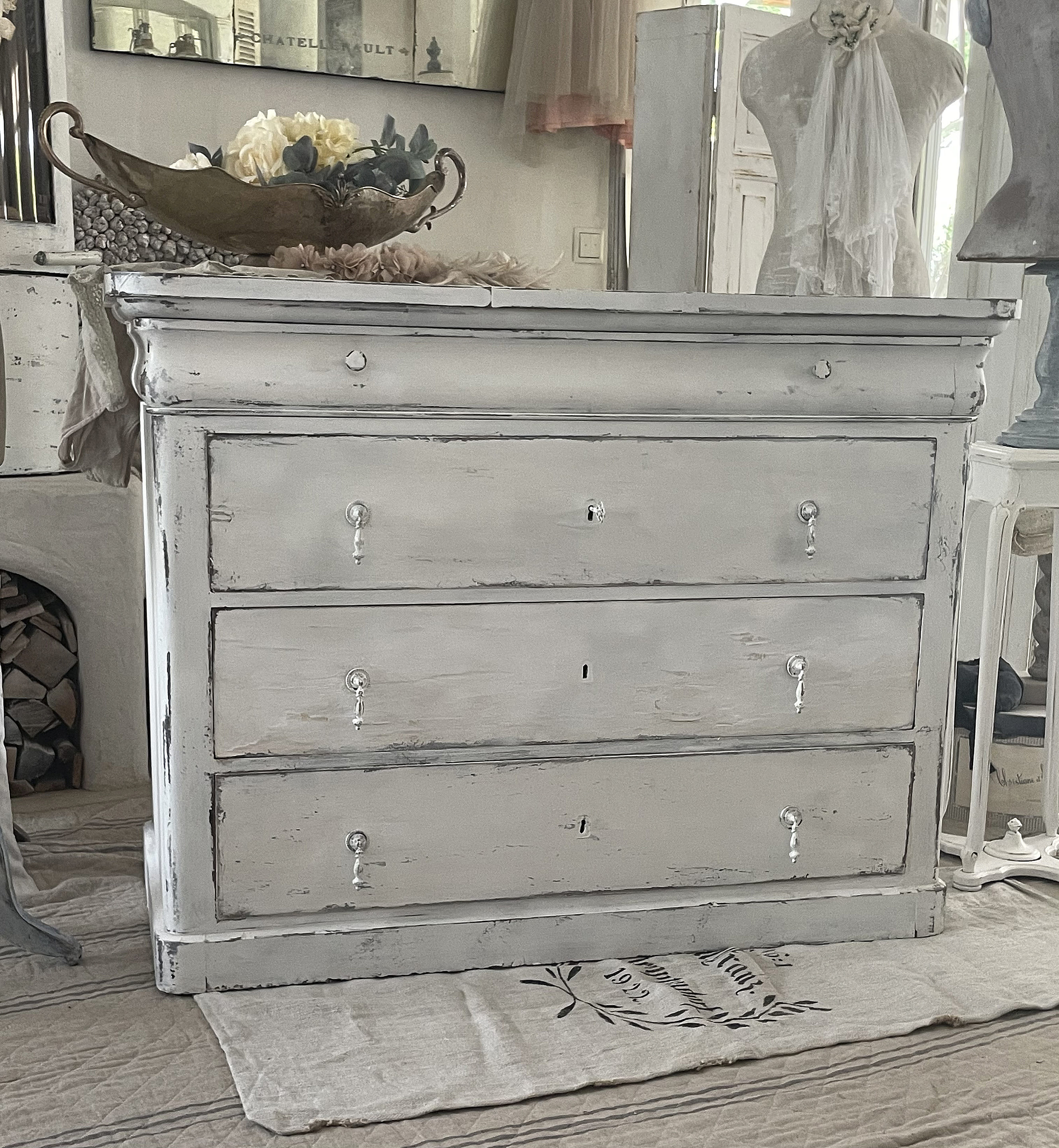 Antike große Biedermeierkommode Shabby-pur