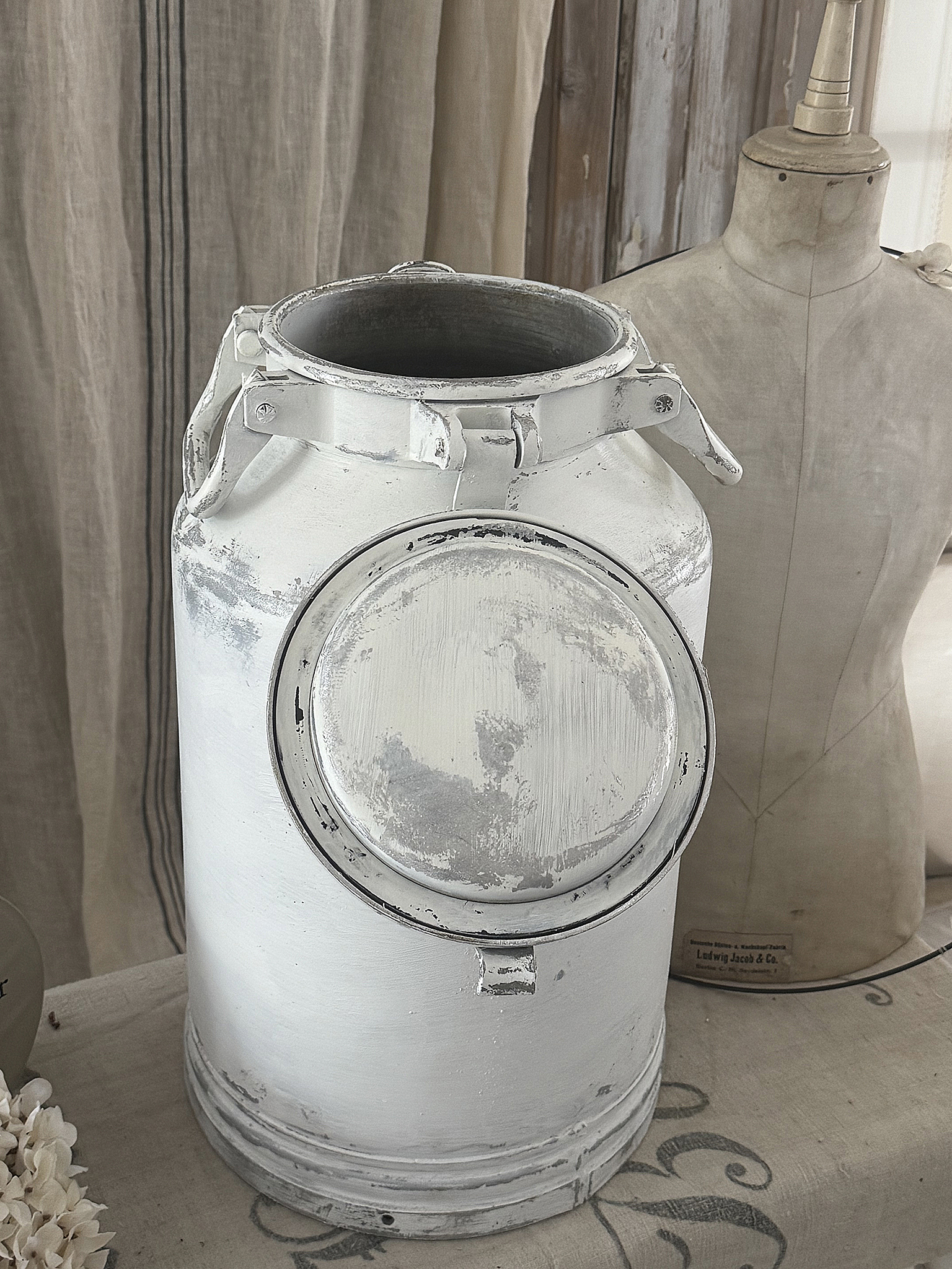 Große alte Milchkanne aus Zink im französischen Shabby Chic***