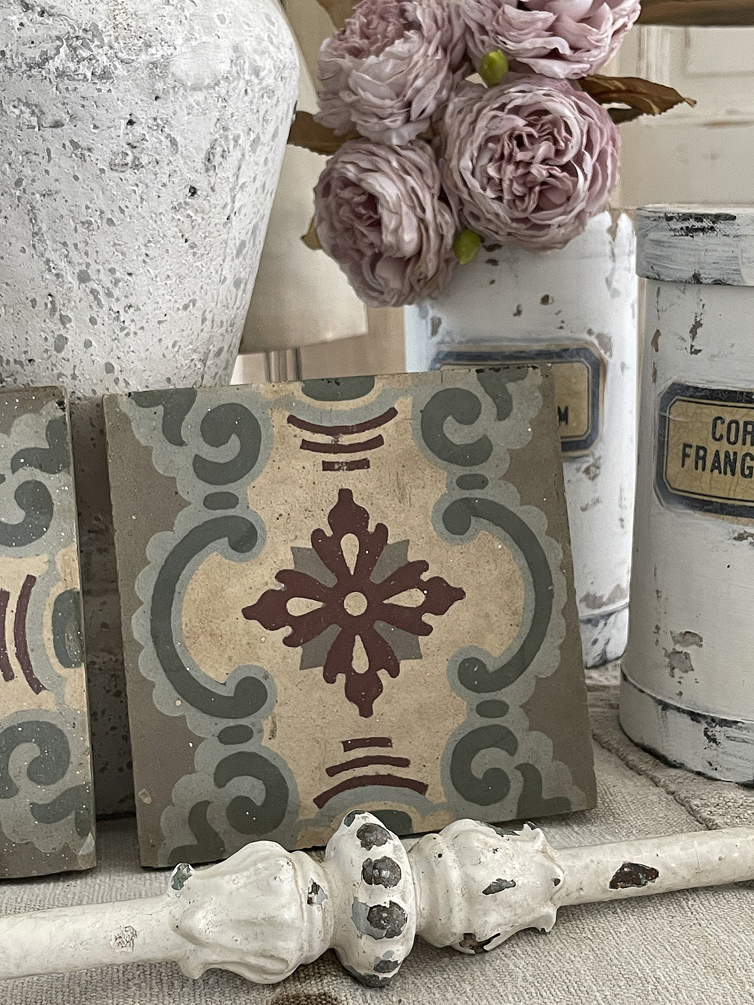 Trio antike Jungendstil Fliesen***