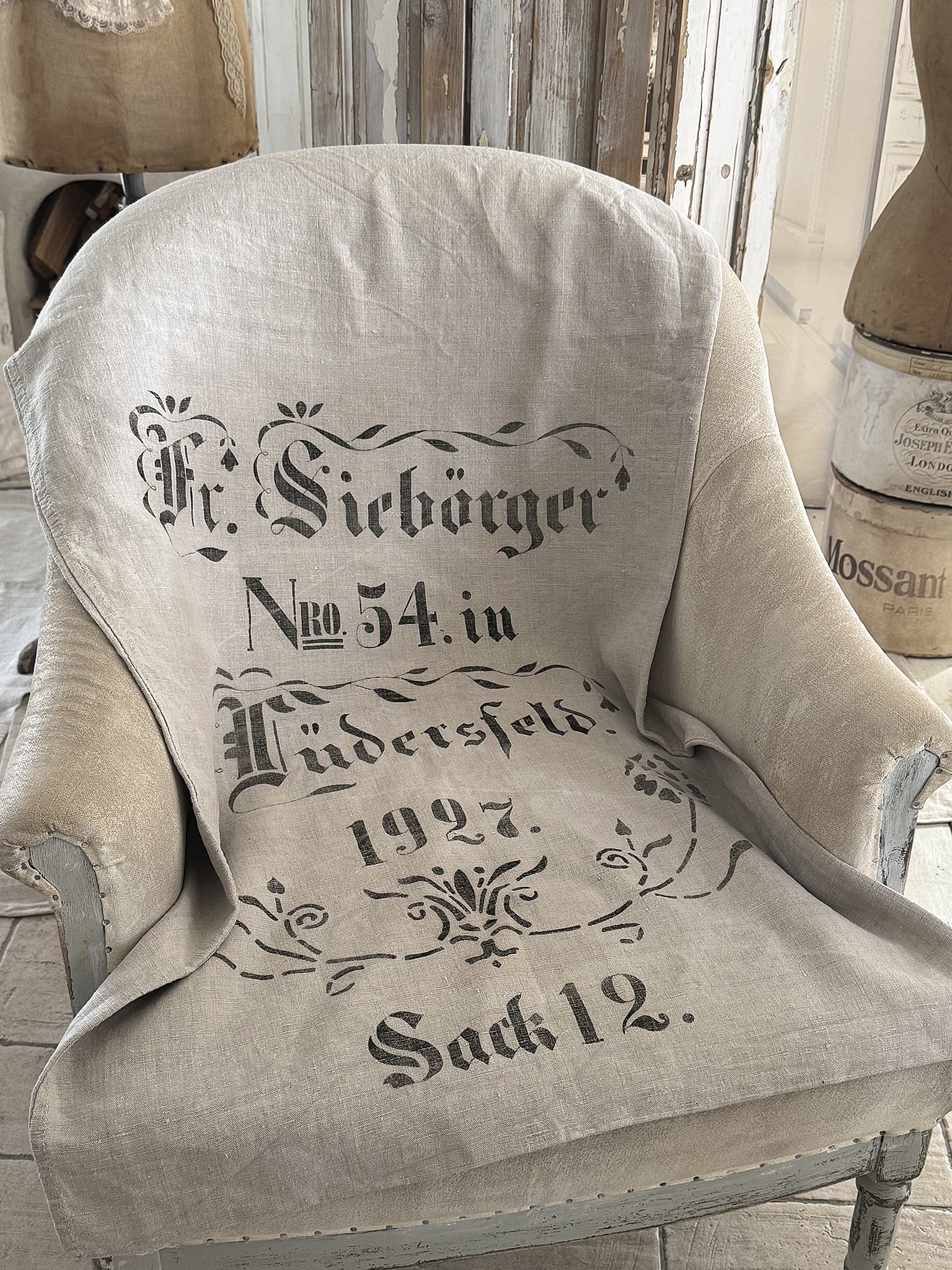 Alter Leinensack von 1927 – Originaldruck & zeitlose Authentizität***