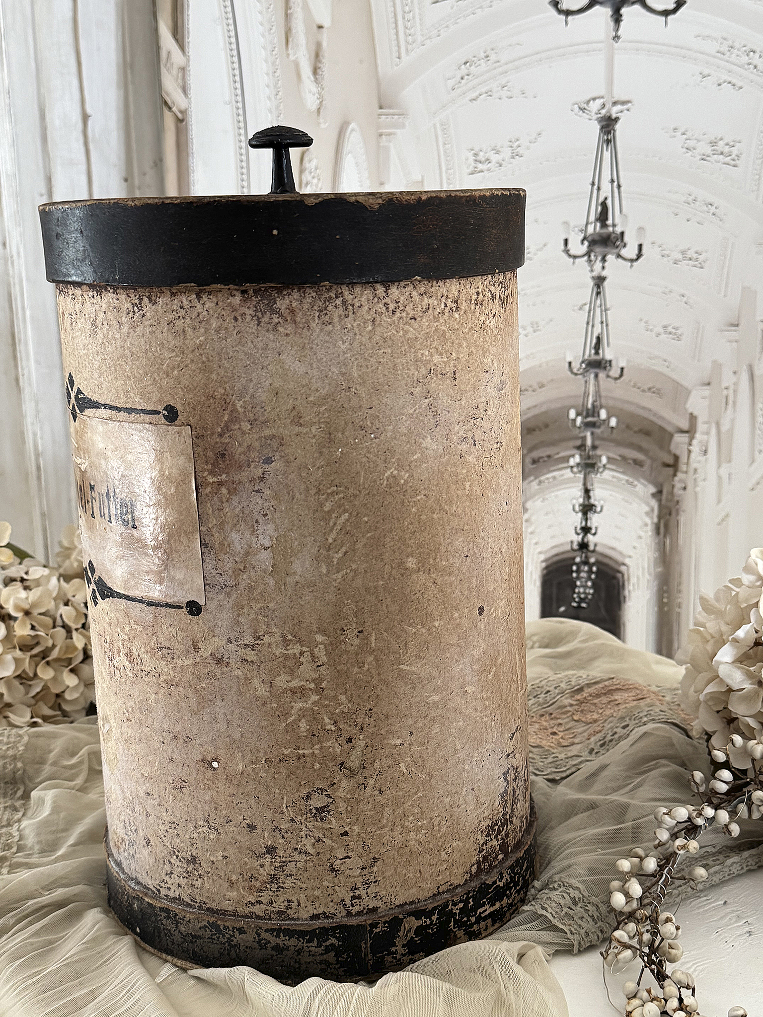 Antike Apothekerdose Waldvogelfutter Vintage Apothekendose mit Originalschild***