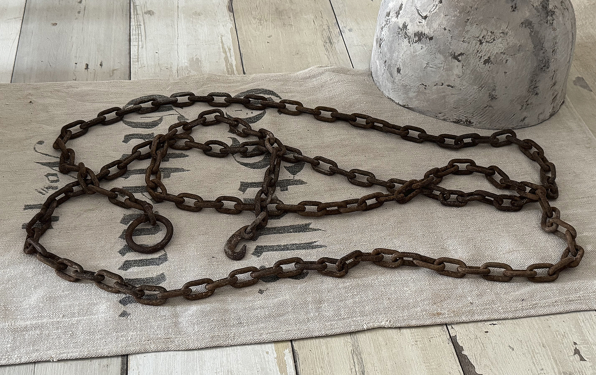 Alte Gliederkette 4,20 m | Natureisen | Originalpatina | Industrial Vintage***