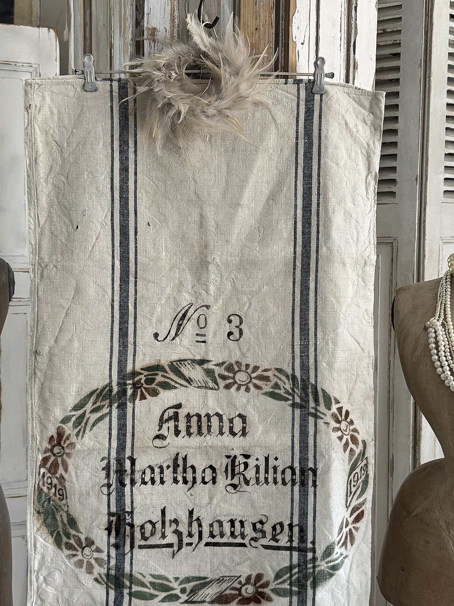 Antiker Mehlsack von 1919-No3/Blütenkranz***