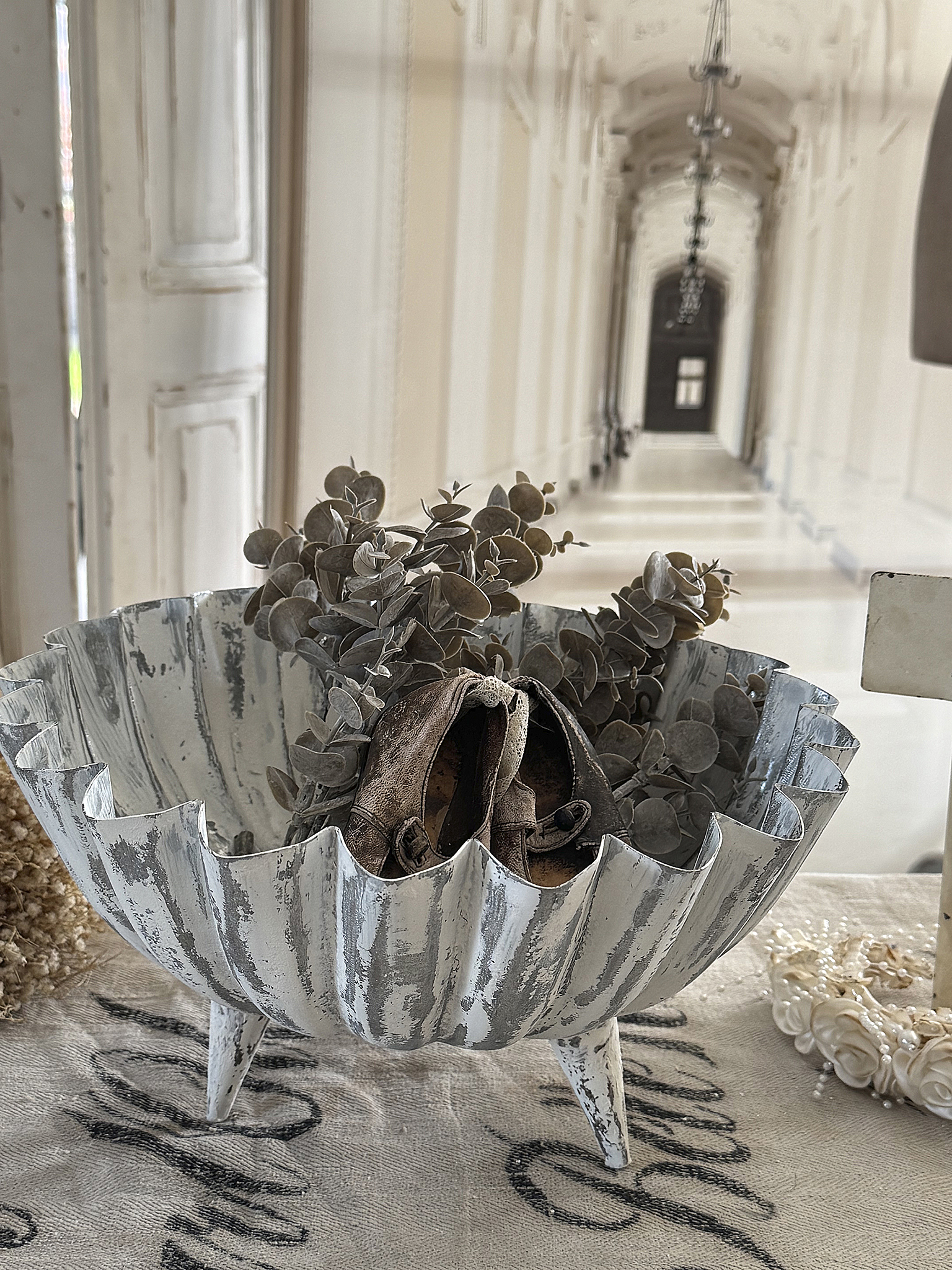 Ausgefallene Zinkschale im Shabby-Stil***