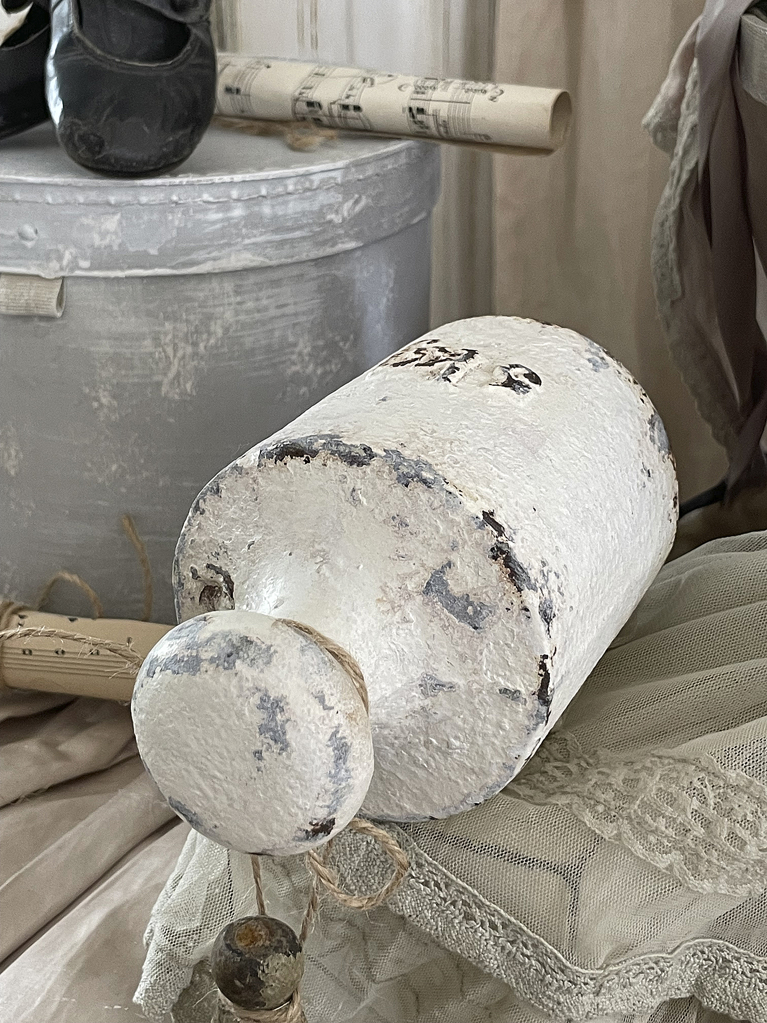  Altes 5kg Gewicht "Shabby-Chic mit Zaunspitze