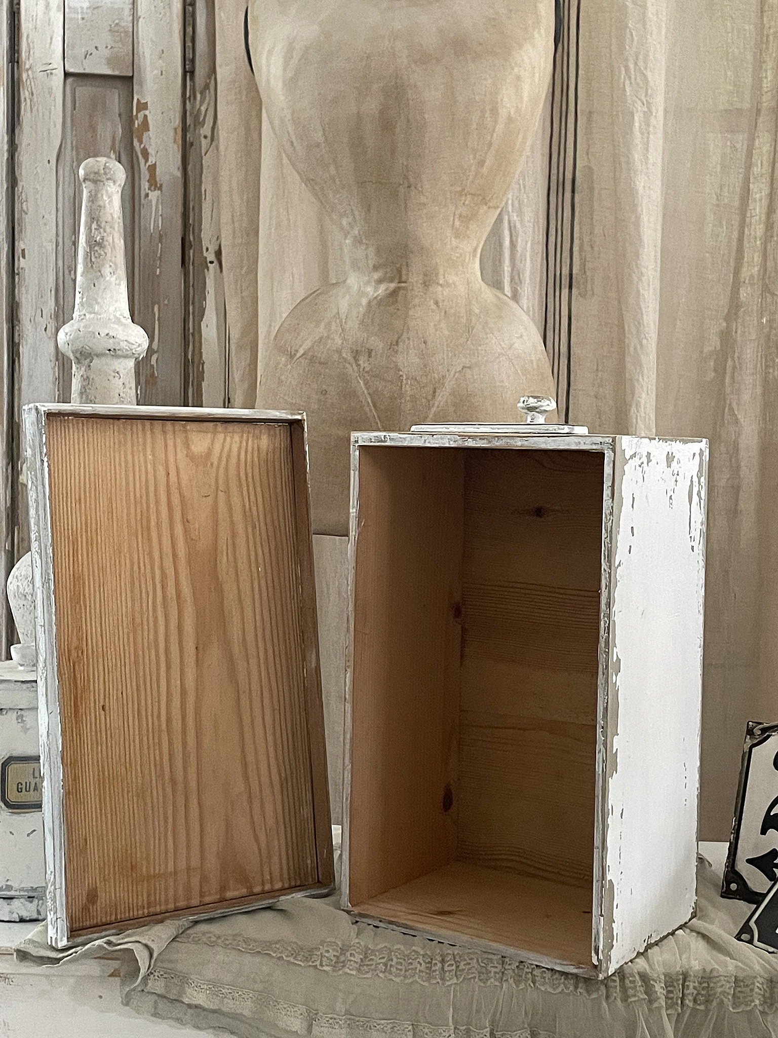 Brocante Holz Apothekerkiste mit Deckel*** Brocante Holz Apothekerkiste mit Deckel***