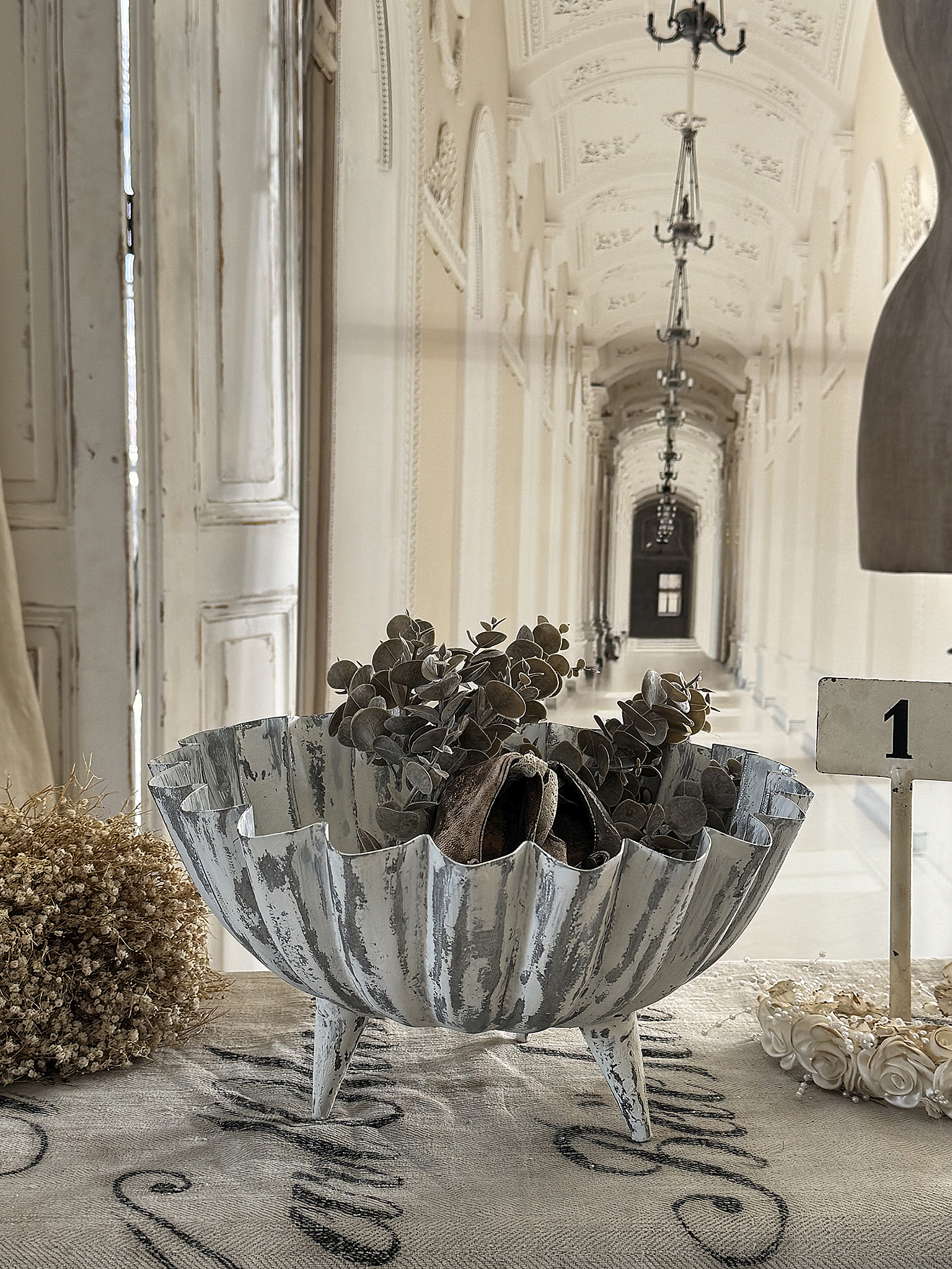 Ausgefallene Zinkschale im Shabby-Stil***