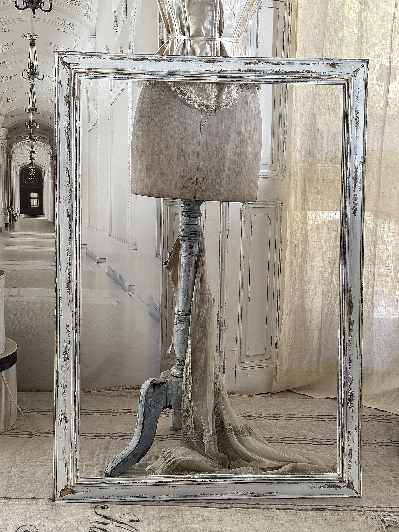 Duo große Holzbilderrahmen im Vintage-Shabbylook***