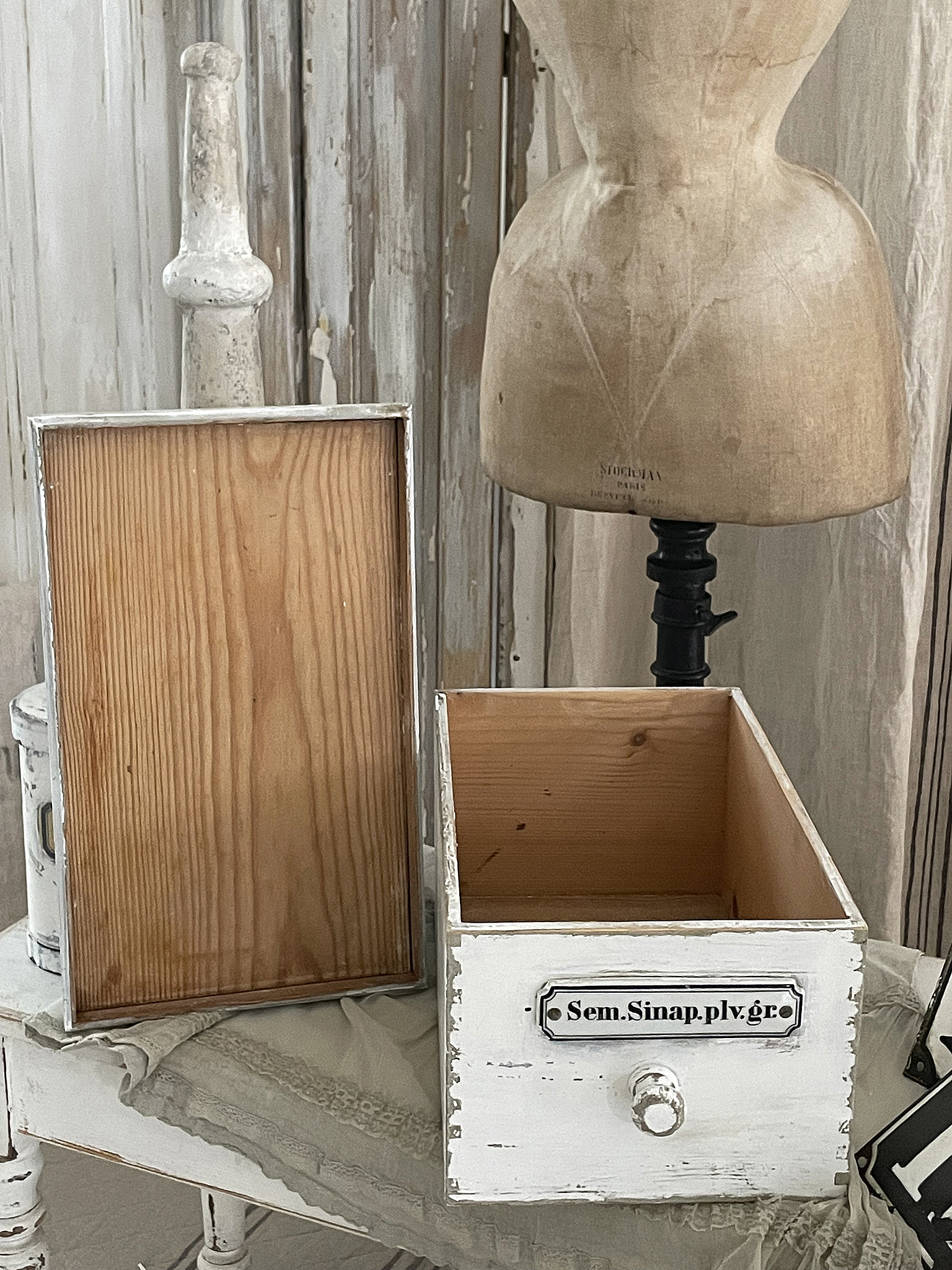 Brocante Holz Apothekerkiste mit Deckel*** Brocante Holz Apothekerkiste mit Deckel***