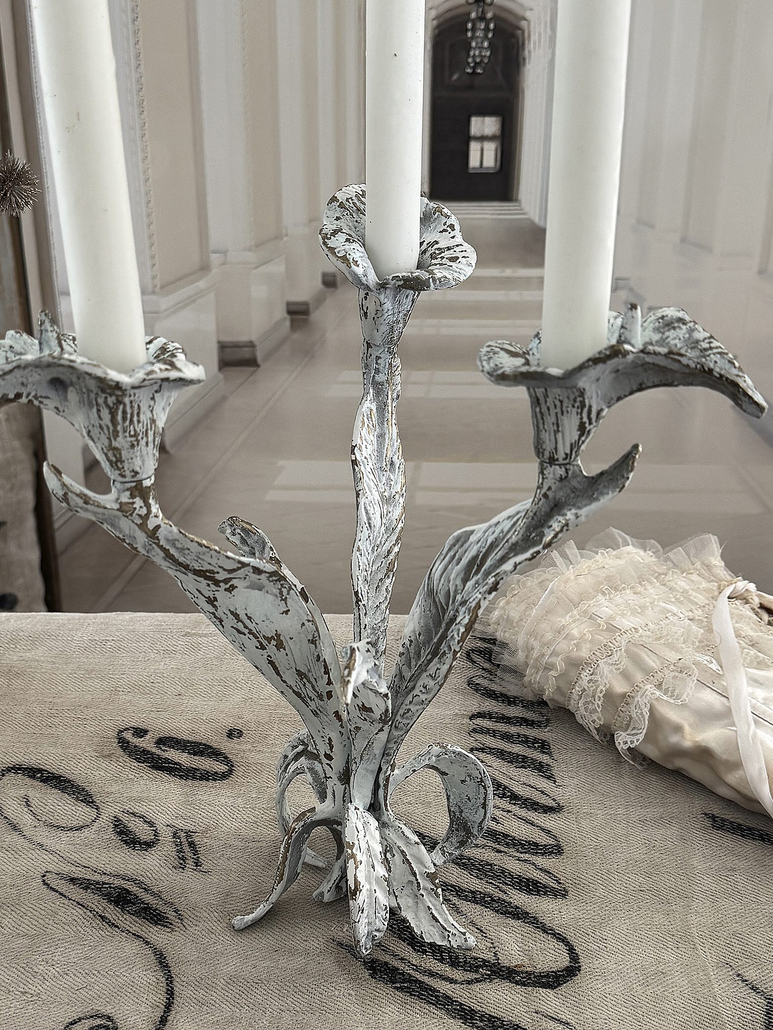 Dreiflammiger Vintage Kerzenleuchter im Jugendstil***