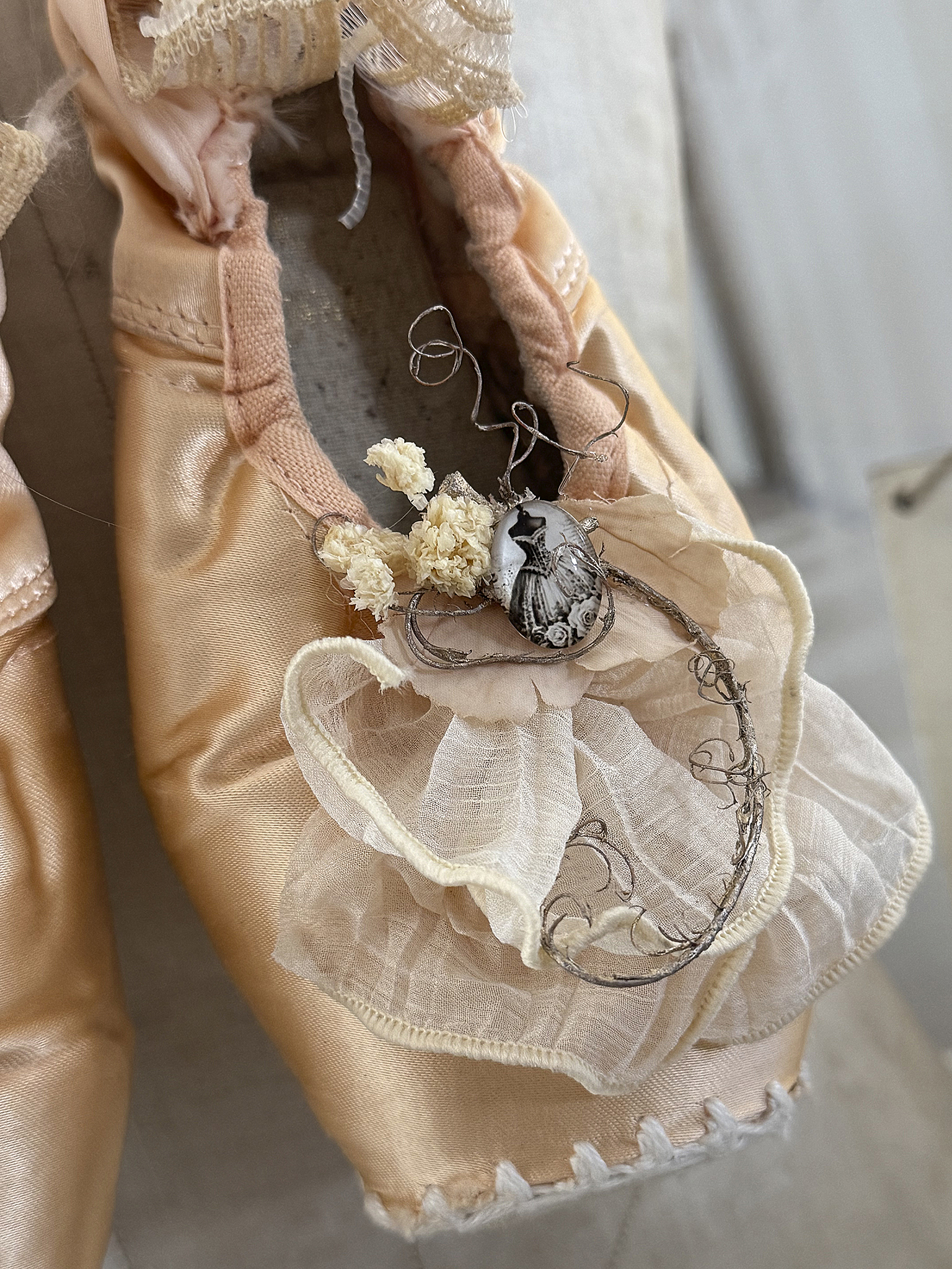 Romantisches Vintage-Gehänge aus alten Ballettschuhen 1***