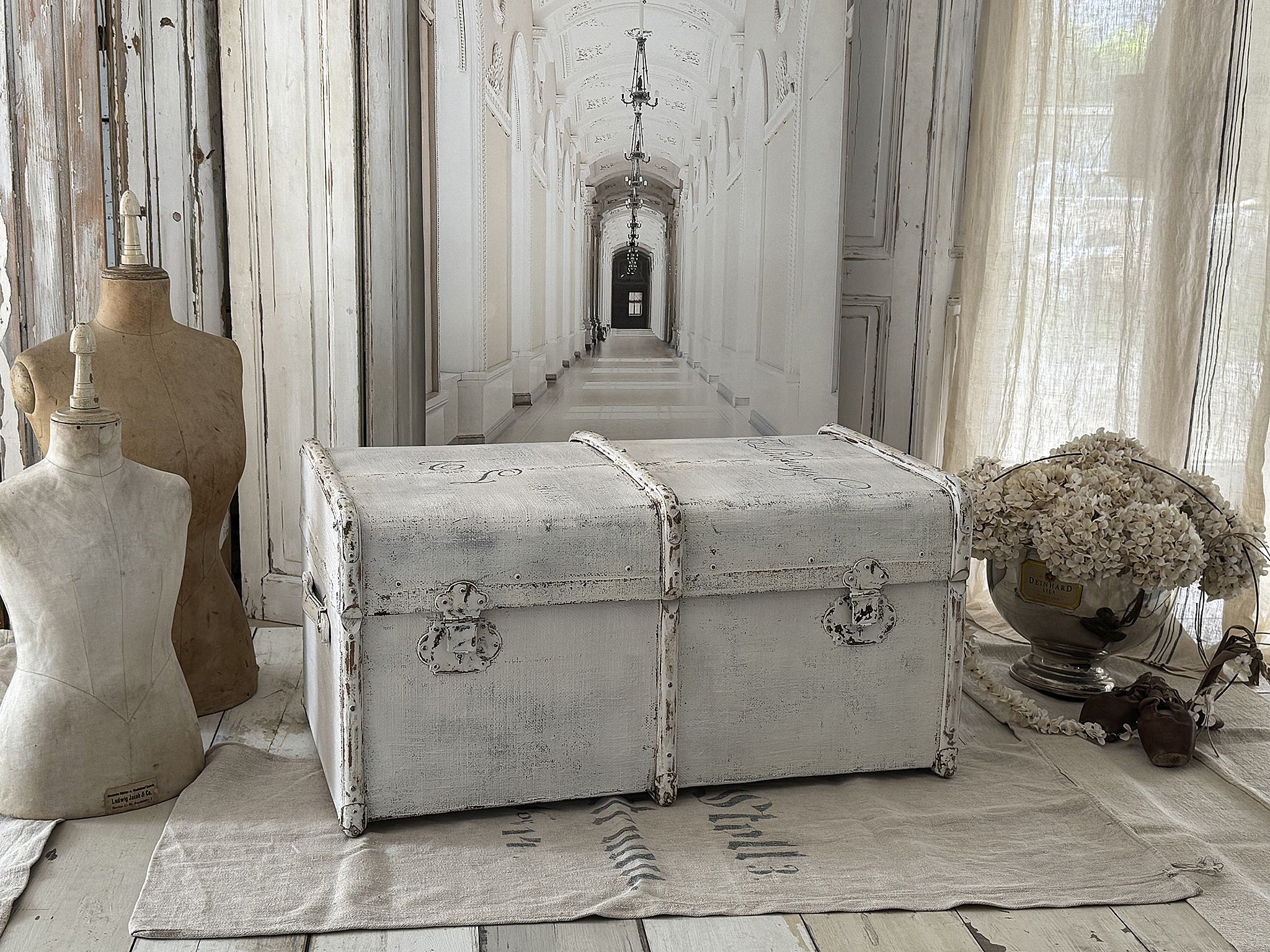 Antiker Überseekoffer über 100 Jahre – Shabby Chic – Reisetruhe / Couchtisch – Unikat***