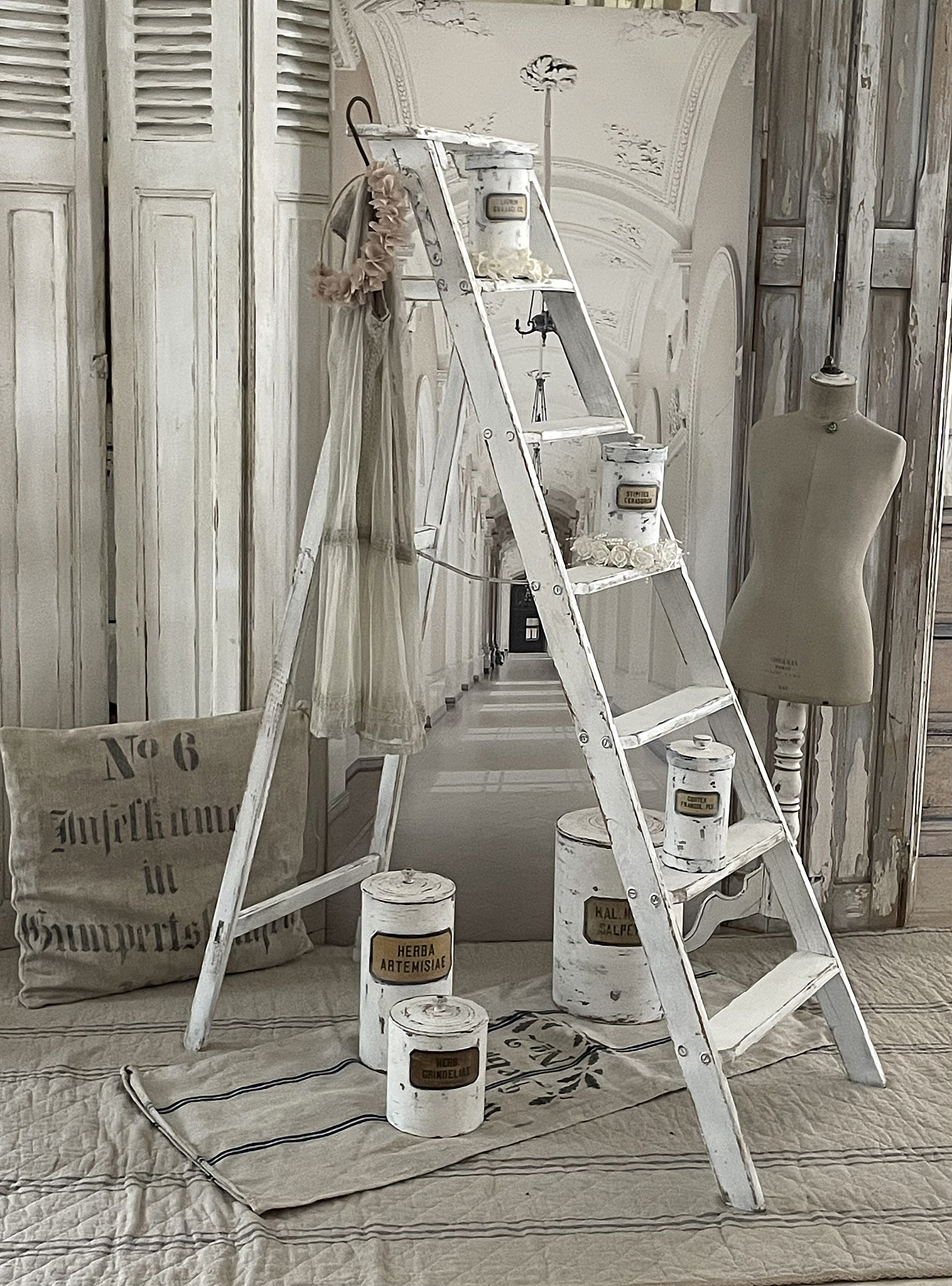 Alte, große Standleiter Shabby Brocante*** Alte, große Standleiter Shabby Brocante***