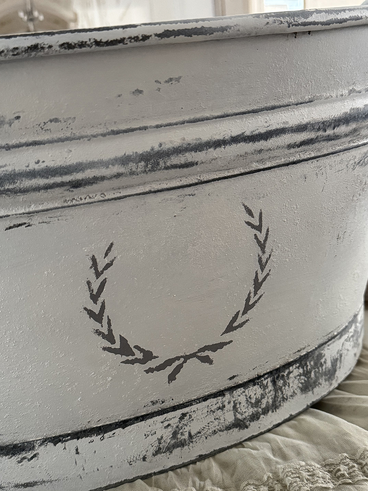 Alte Shabby-Zinkwanne 1947***