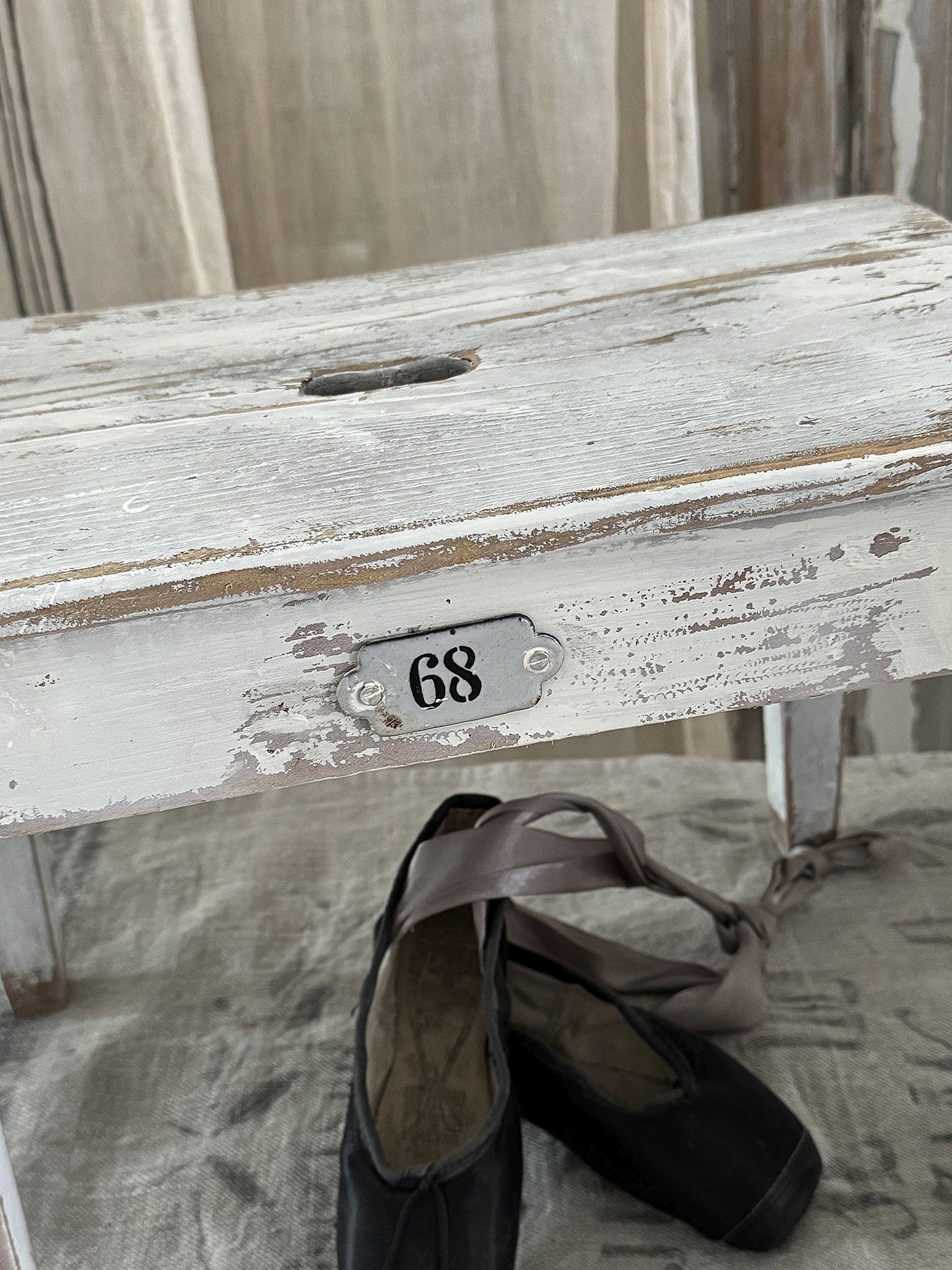 Altes großes Fußbänkchen Shabby-pur***