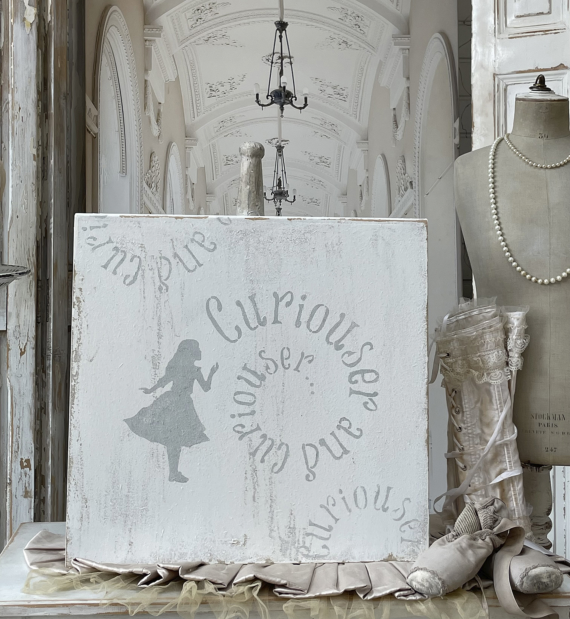 Altes Holz-Bild „Alice im Wunderland 1“*** Altes Holz-Bild „Alice im Wunderland 1“***