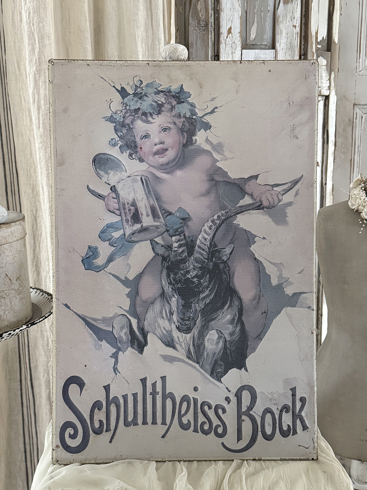 Blechschild 70er Jahre - Brauerei Schultheiss Bock***