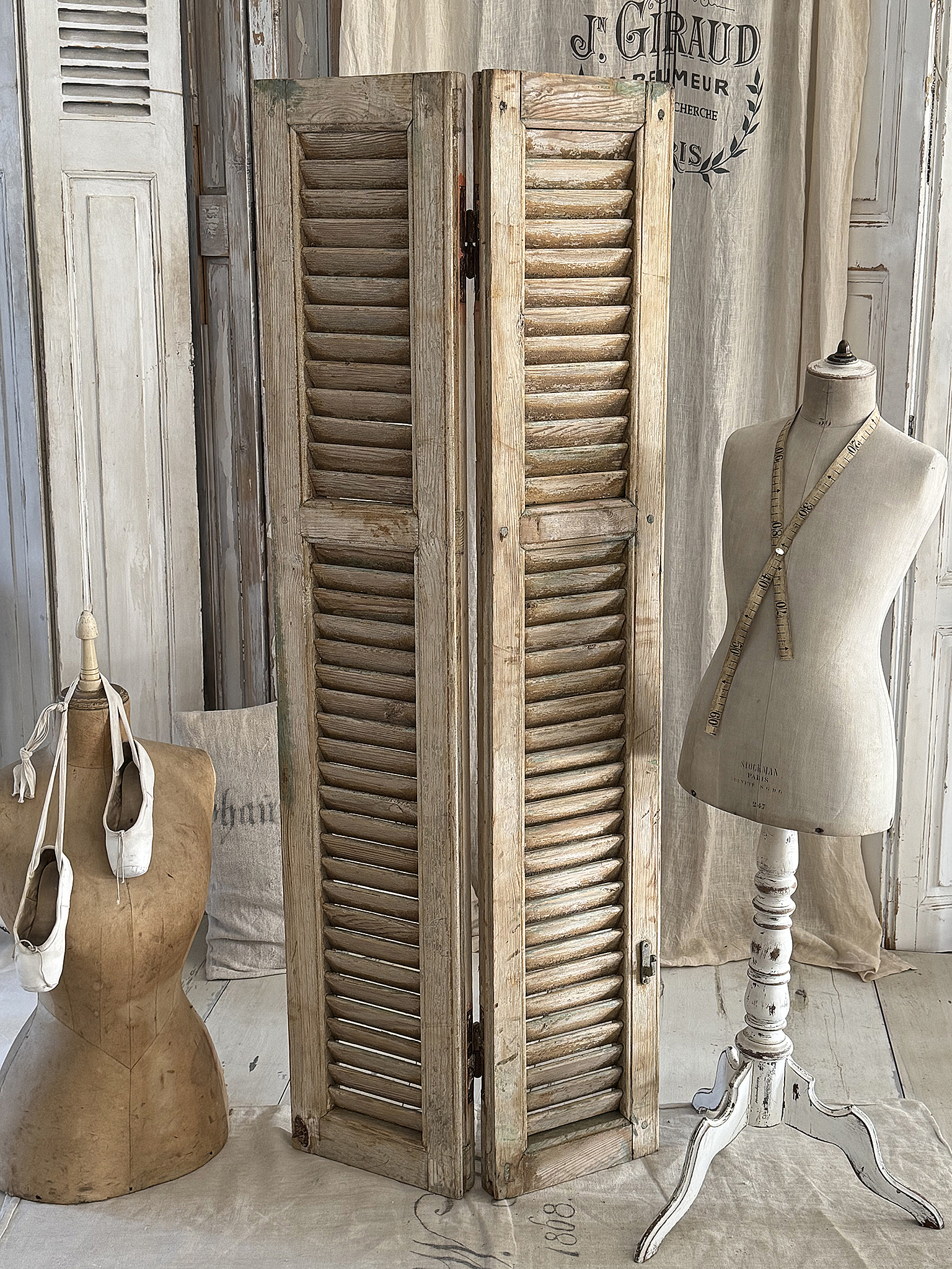 Vintage-Schätzchen Lamellen-Paravent aus Frankreich***