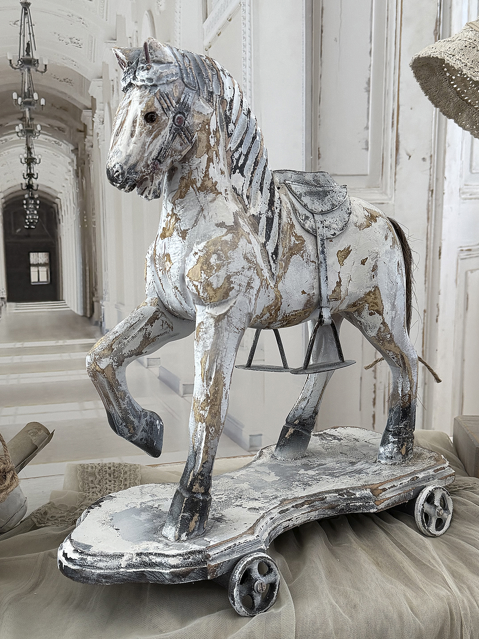 Altes Rollpferdchen im Shabby Chic*** Altes Rollpferdchen im Shabby Chic***