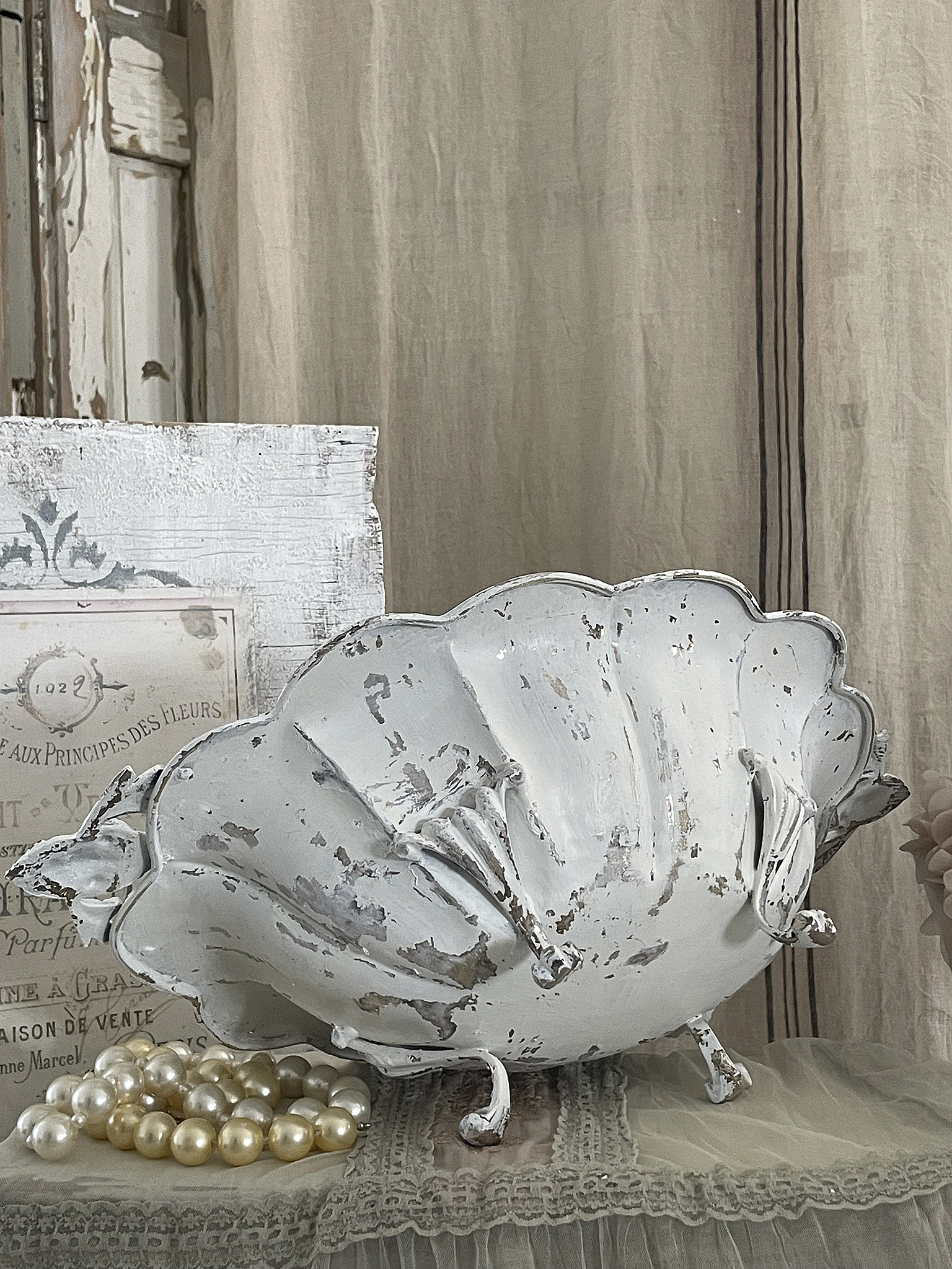 Antike große ovale Schale / Jardiniere im Shabbykleid*** Antike große ovale Schale / Jardiniere im Shabbykleid***