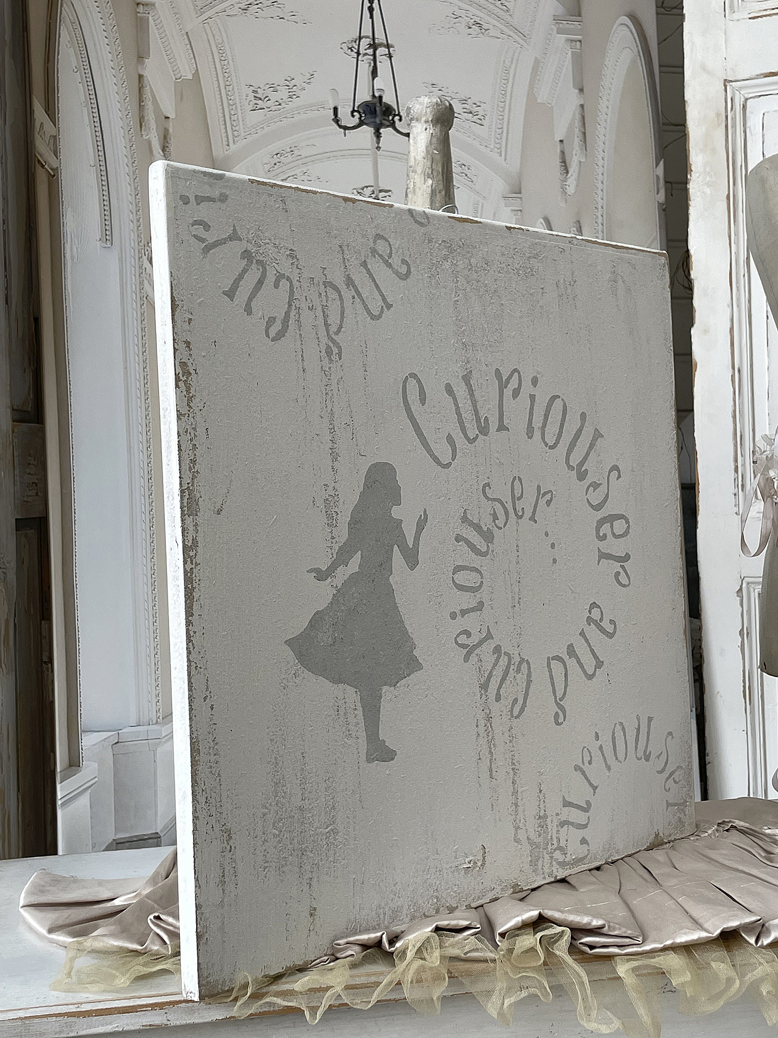 Altes Holz-Bild „Alice im Wunderland 1“*** Altes Holz-Bild „Alice im Wunderland 1“***