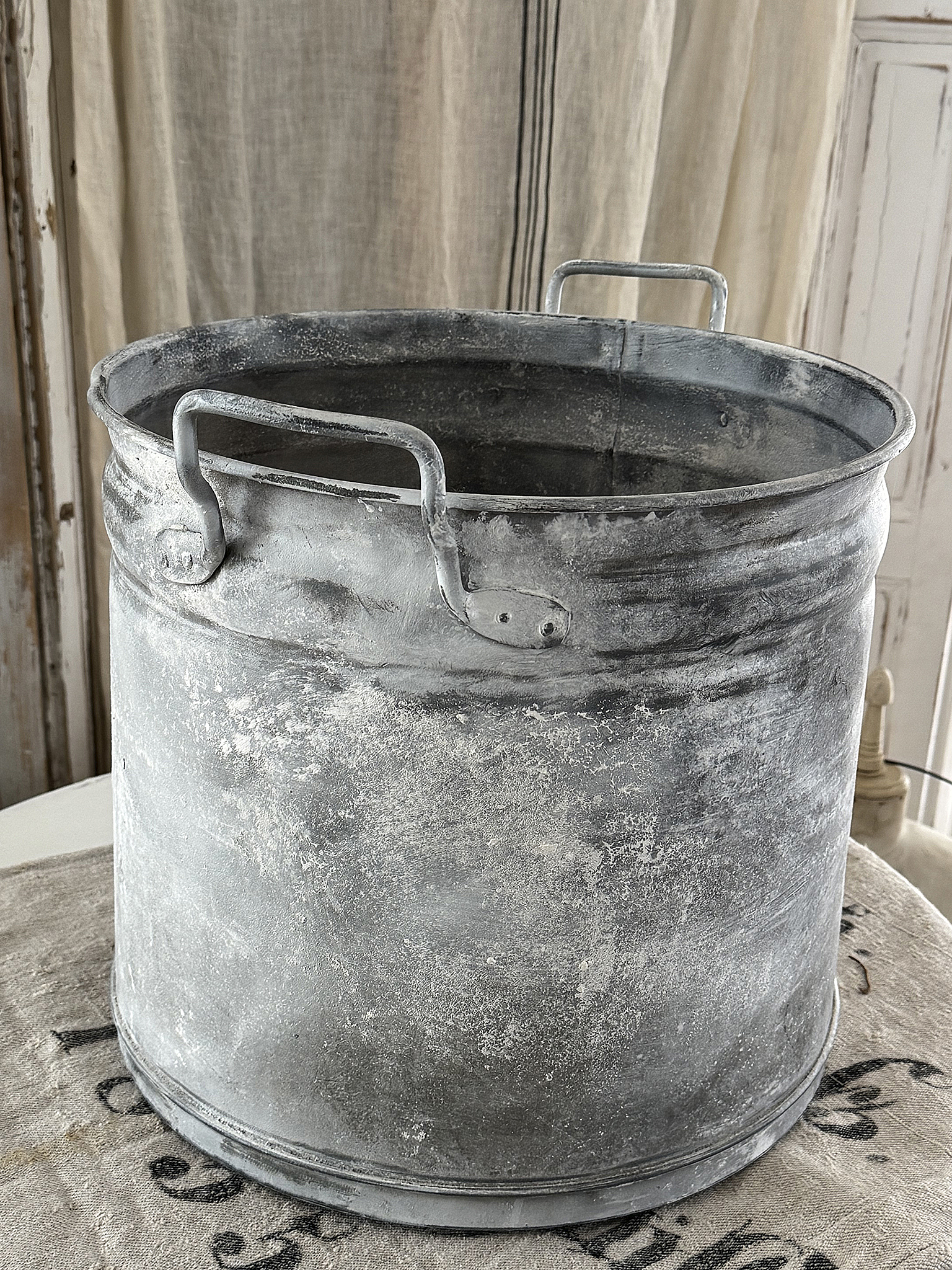 Alter großer Zinktopf mit wunderschöner Patina und 40 Liter Volumen***