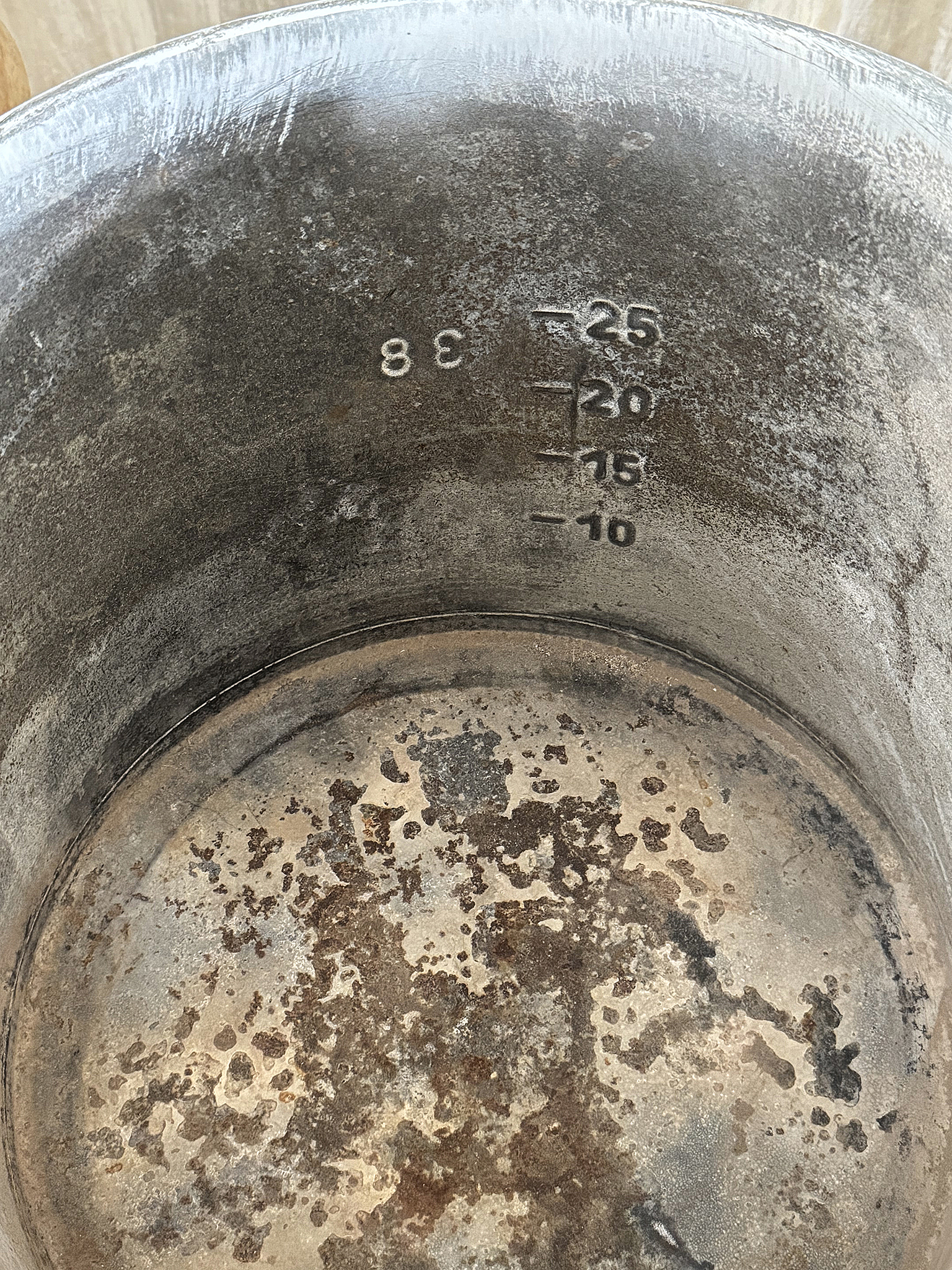 Alter großer Zinktopf – 38 Liter im charmanten Vintage-Look***