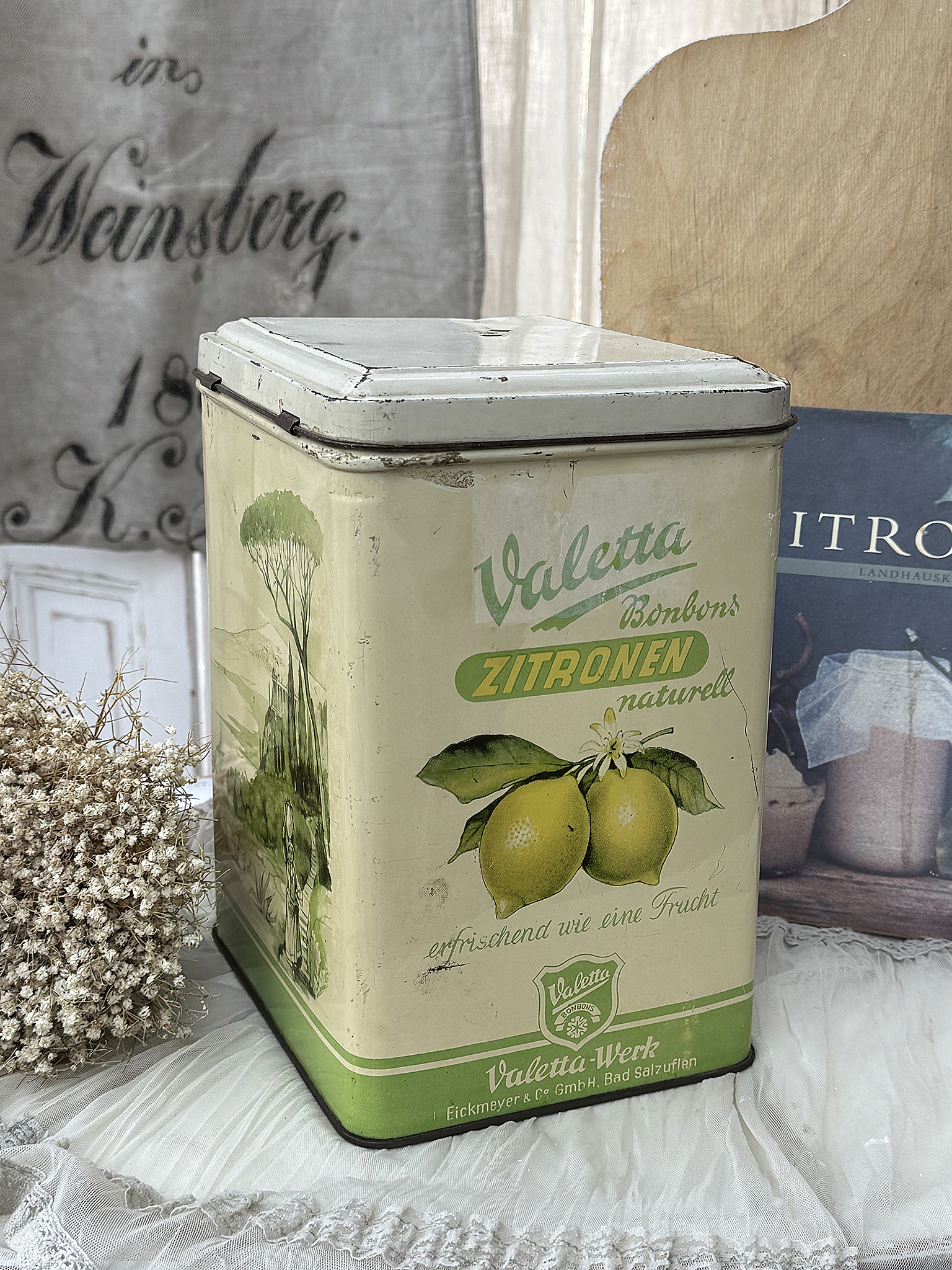 Alte Dose Zitronen Bonbons Alte Dose Zitronen Bonbons