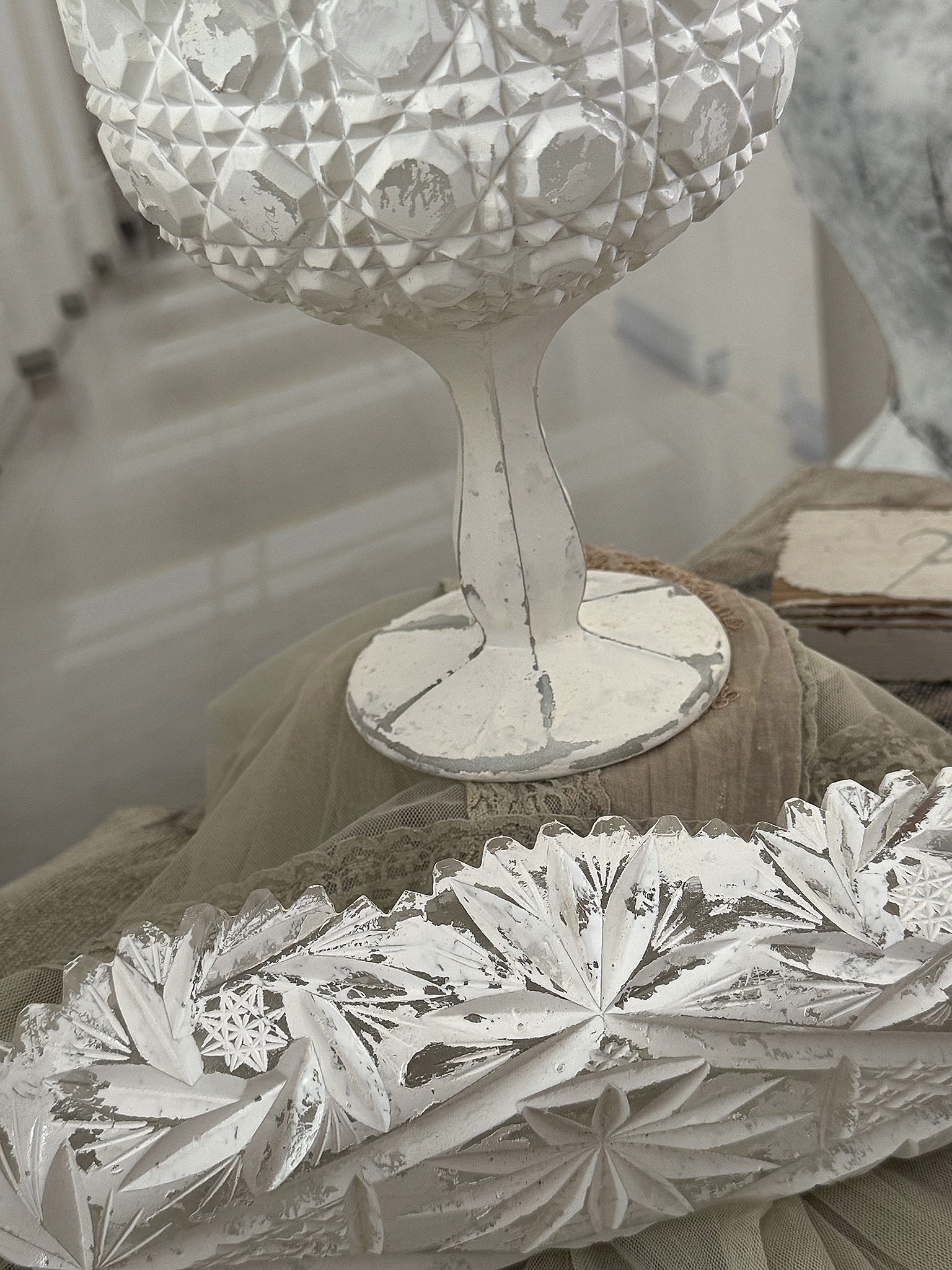 Außergewöhnliches Shabby-Kristall-Duo – edler Bleikristall trifft Vintage-Charme***