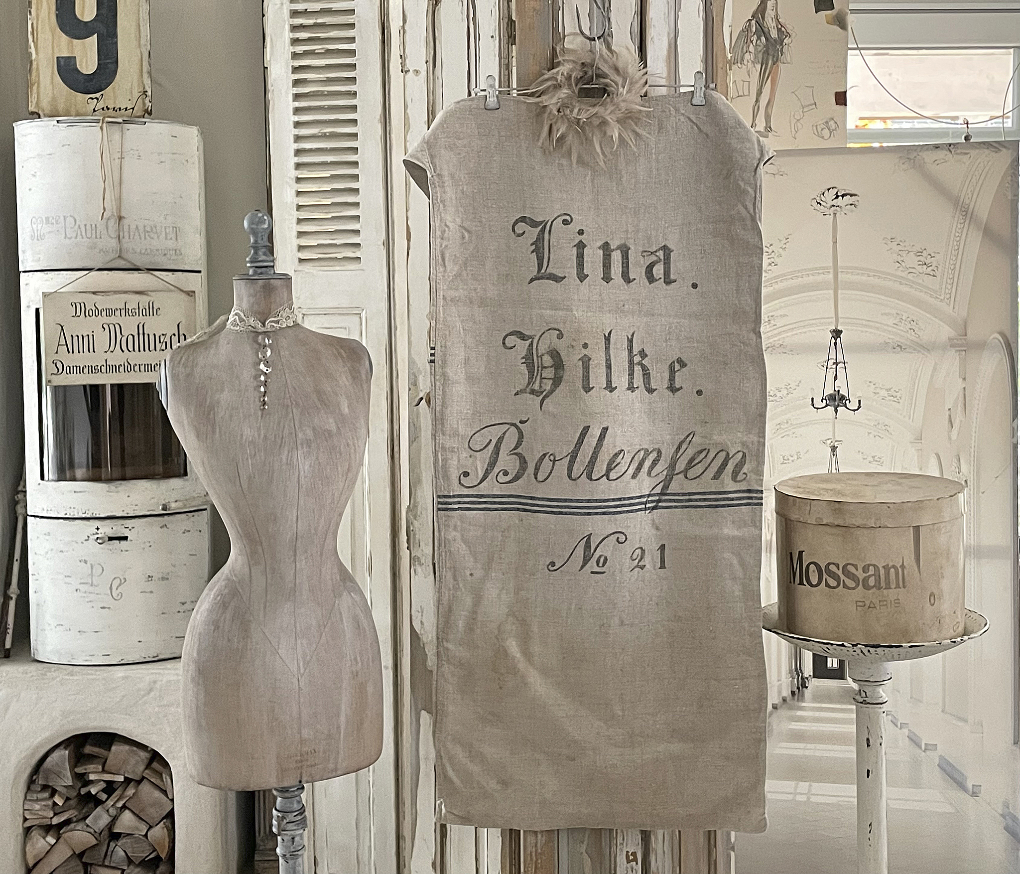 Seltener alter Leinensack/ Mehlsack Schreibschrift***