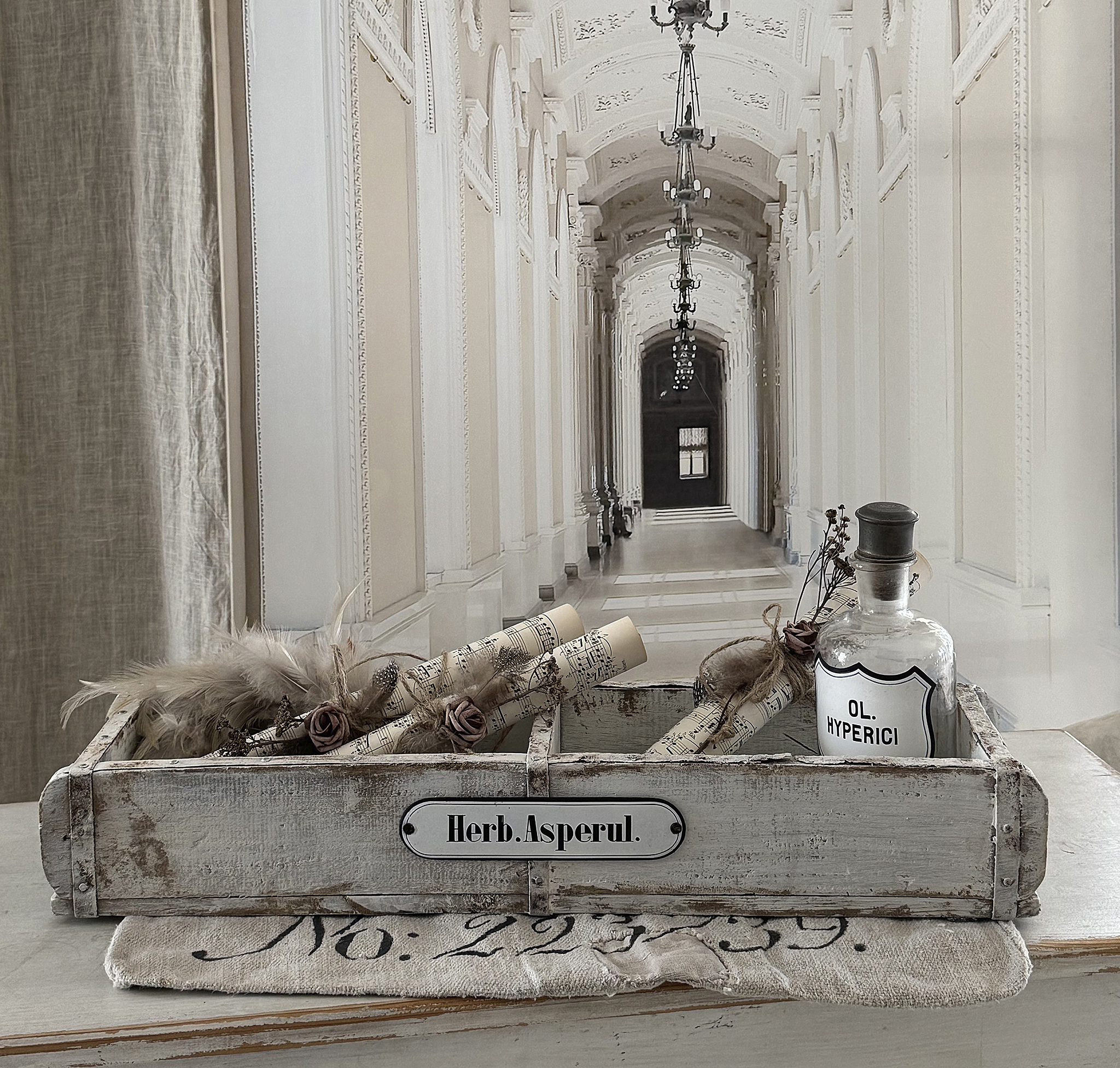 Antike lange  Apothekerschublade mit Geschichte- Asperul***