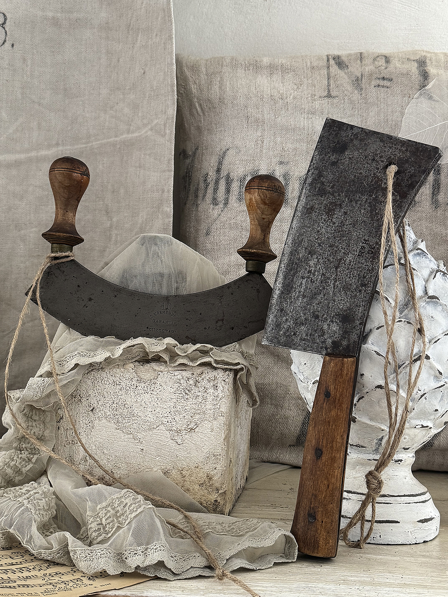 Vintage-Hackbeil und Wiegemesser*** Vintage-Hackbeil und Wiegemesser***