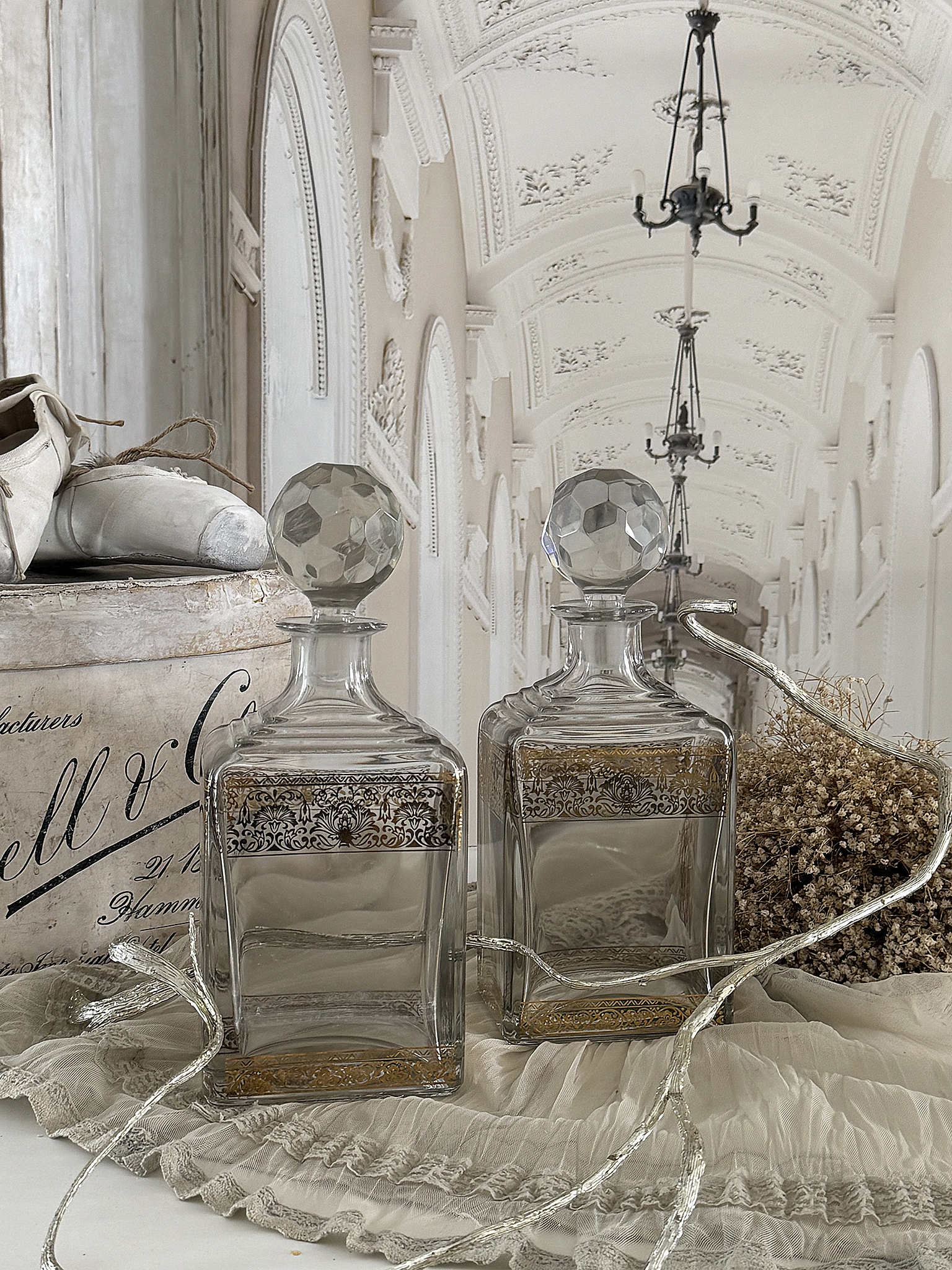 Elegante Vintage-Kristallkaraffen/Flaschen***