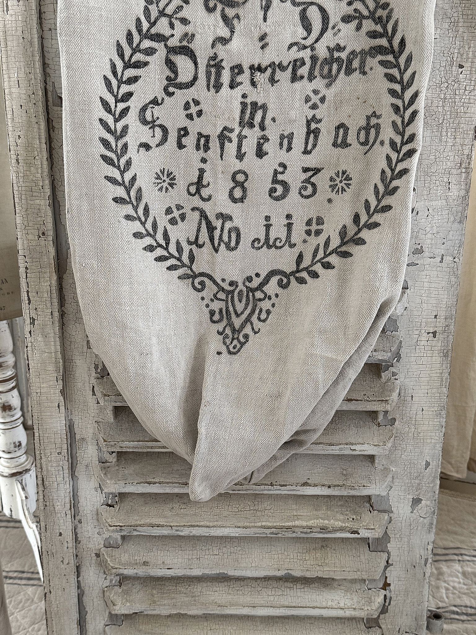 Antiker kleiner Leinensack/ Mehlsack 1853*** Antiker kleiner Leinensack/ Mehlsack 1853***
