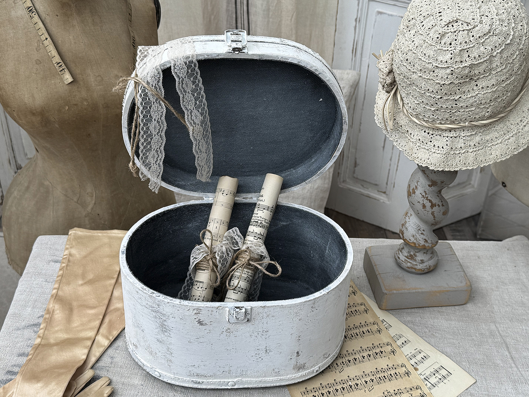   Hutkoffer-Shabby Brocante***