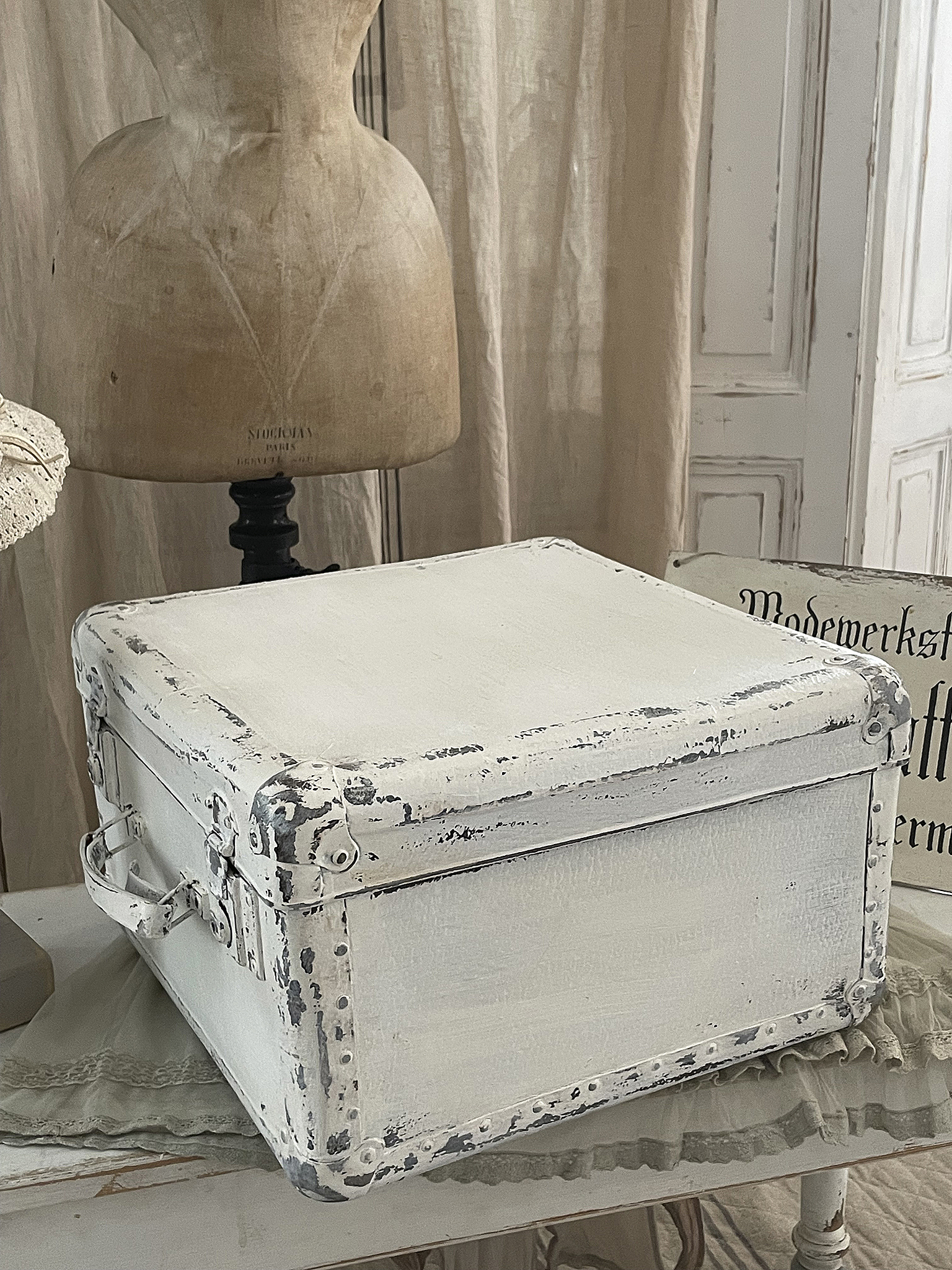 Alter Hutkoffer Brocante*** Alter Hutkoffer Brocante***