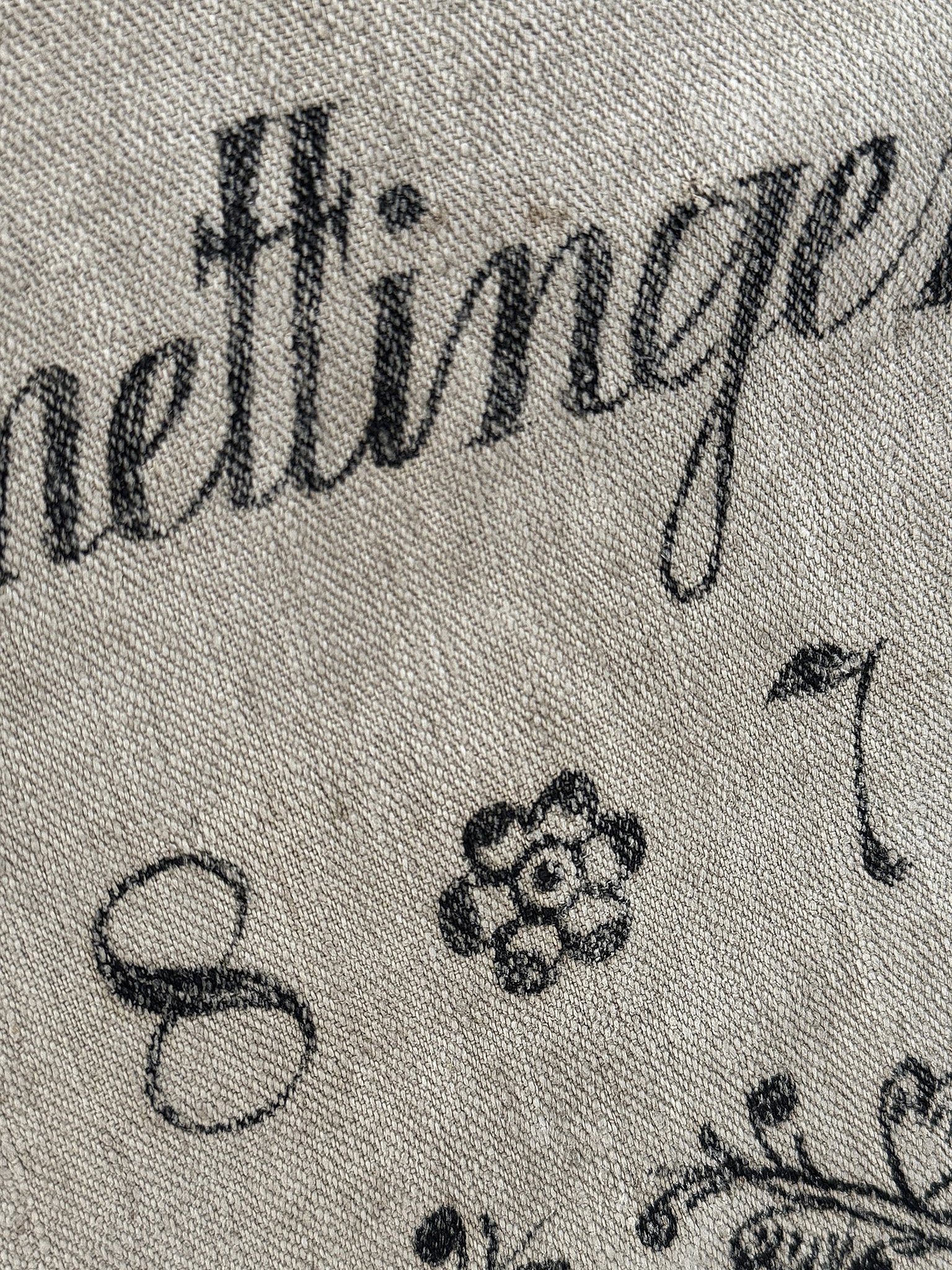 Historischer Mehlsack aus dem Jahr 1877 – seltenes Original mit wunderschönem Druck***